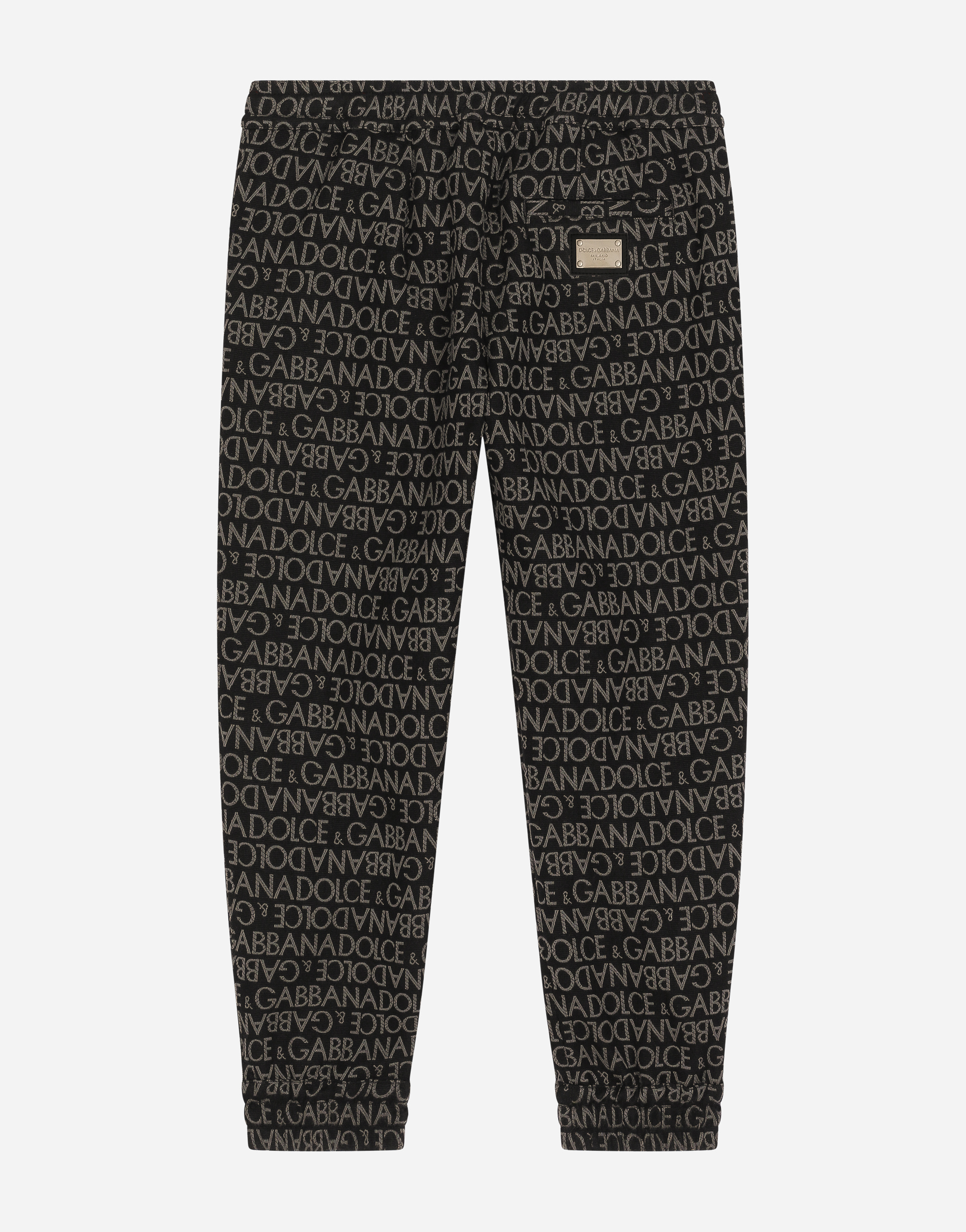 Shop Dolce & Gabbana Cotton Sports Pants With Jacquard Logo In Multicolor