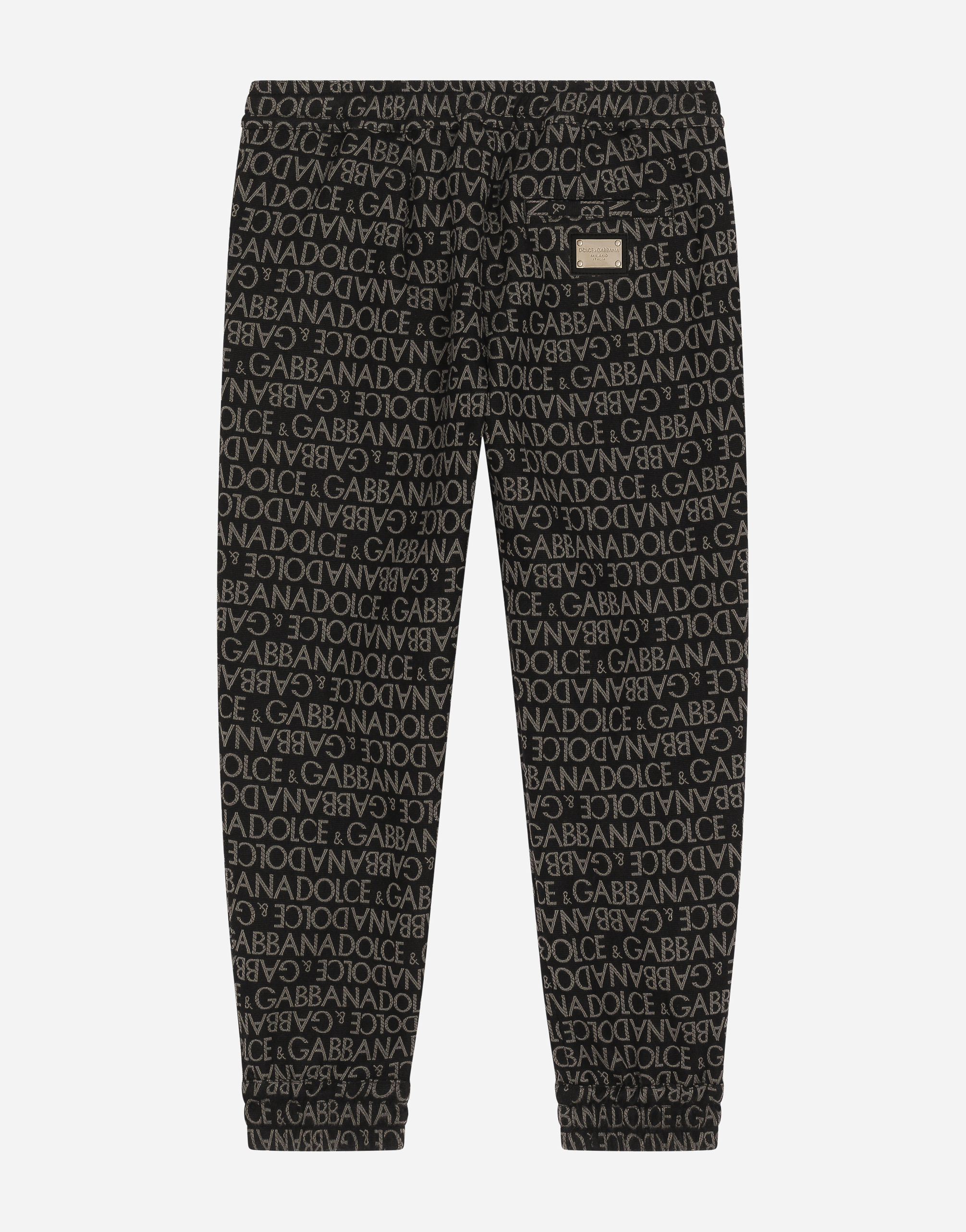 Dolce & Gabbana Cotton Sports Pants With Jacquard Logo In Multicolor