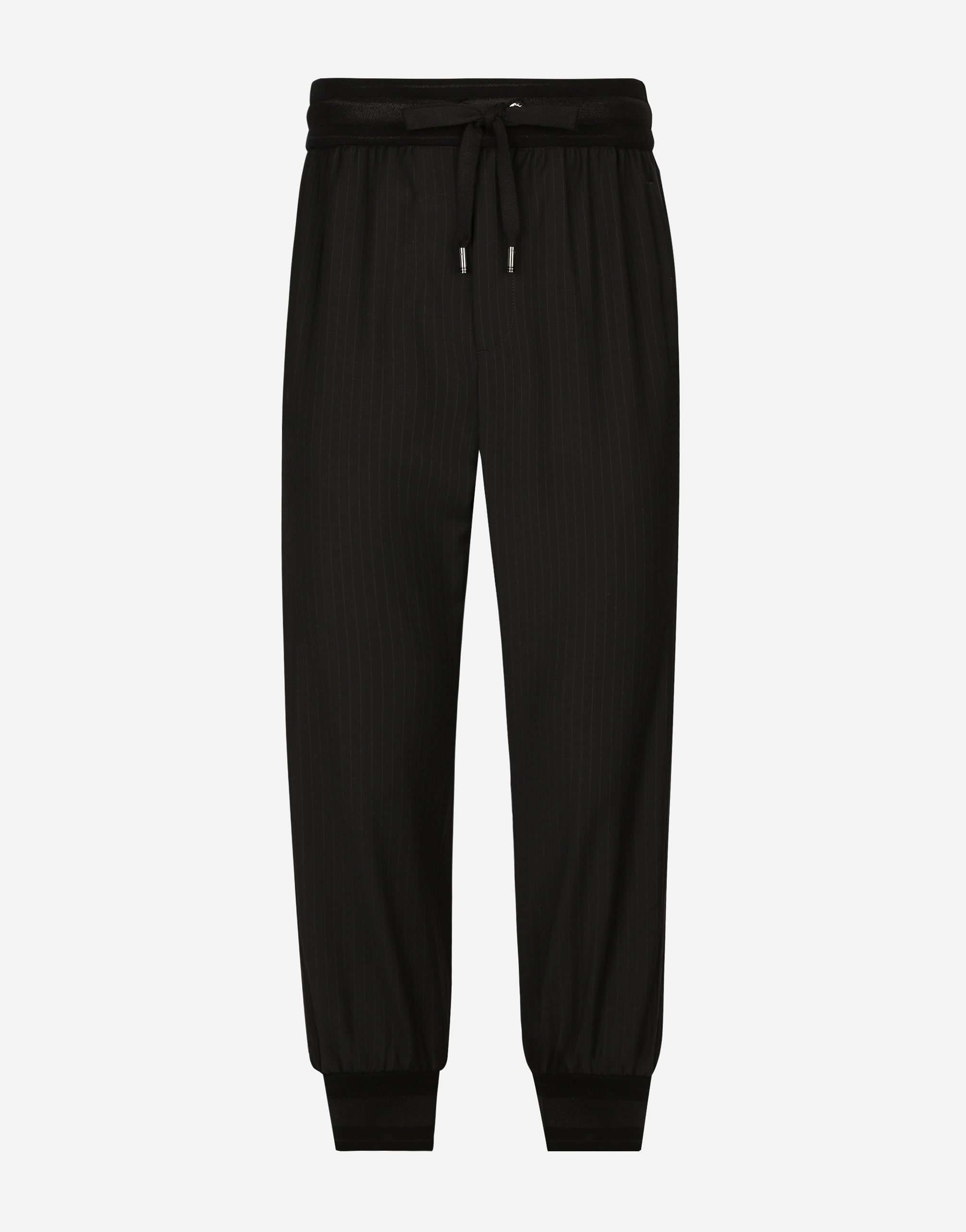 Dolce & Gabbana Pinstripe Jogging Pants With Branded Bands - Man Pants And Shorts Multi-colored Nylon