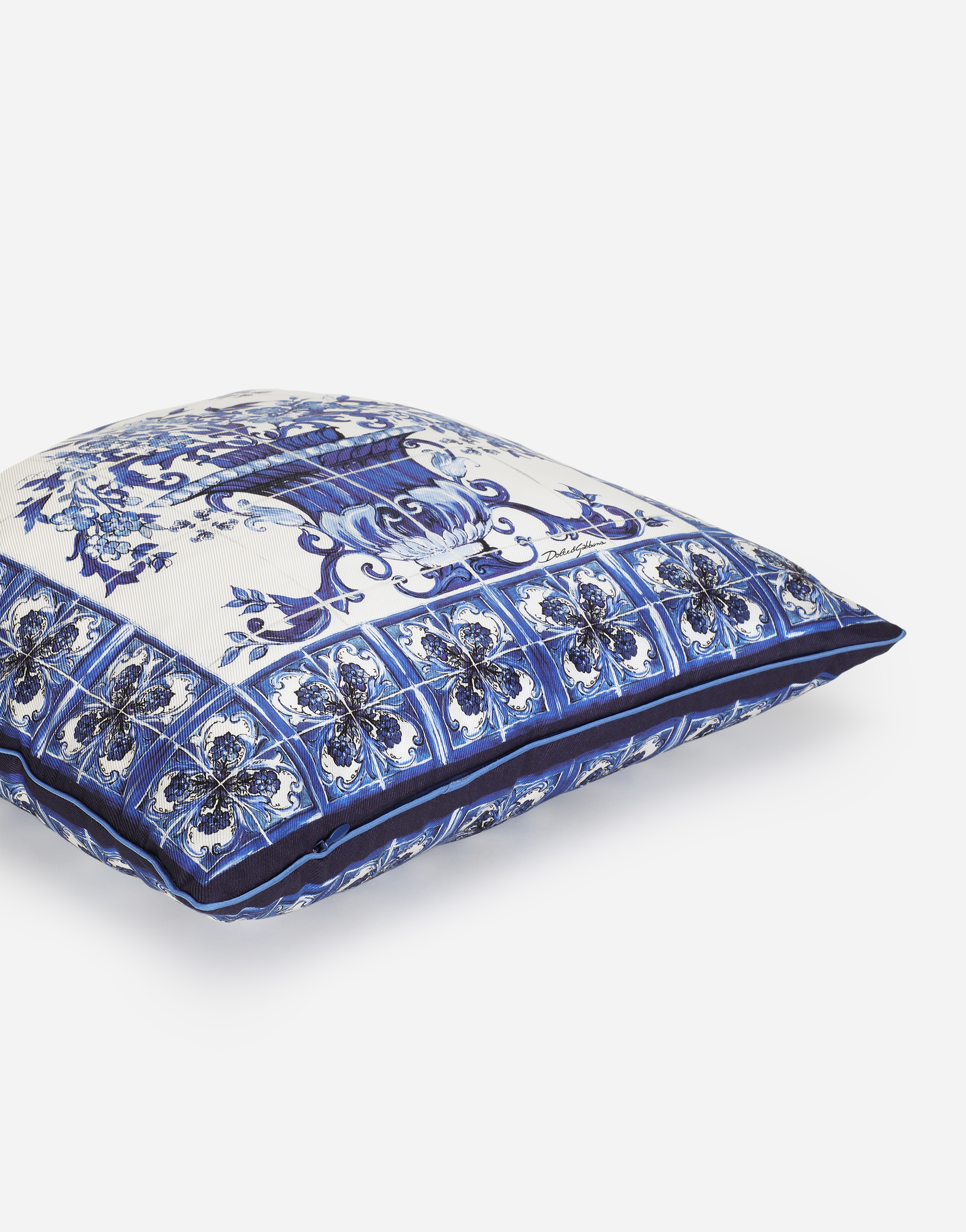 Shop Dolce & Gabbana Silk Twill Cushion Small In Multicolor