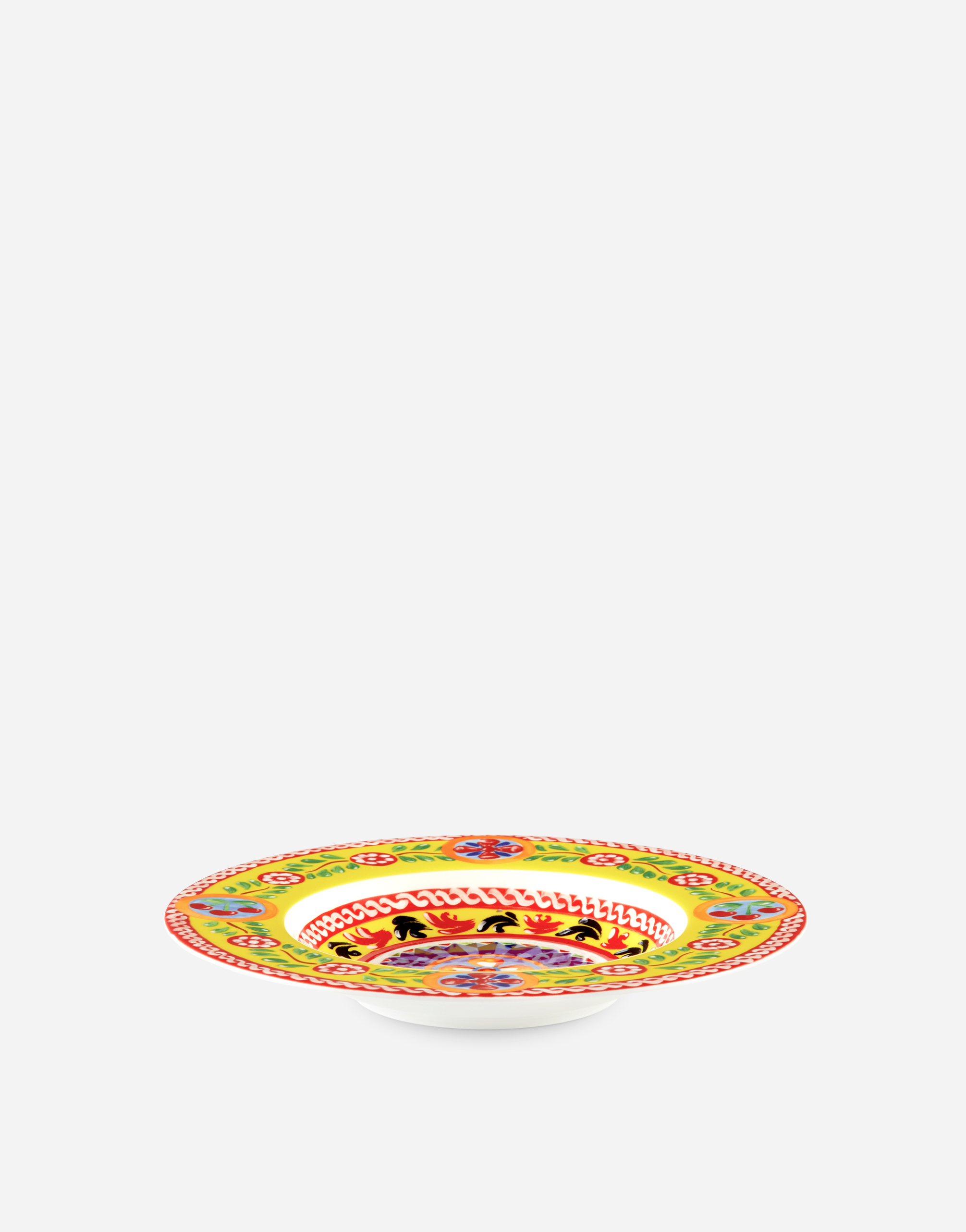 Shop Dolce & Gabbana Set 2 Soup Plates In Fine Porcelain In Multicolor