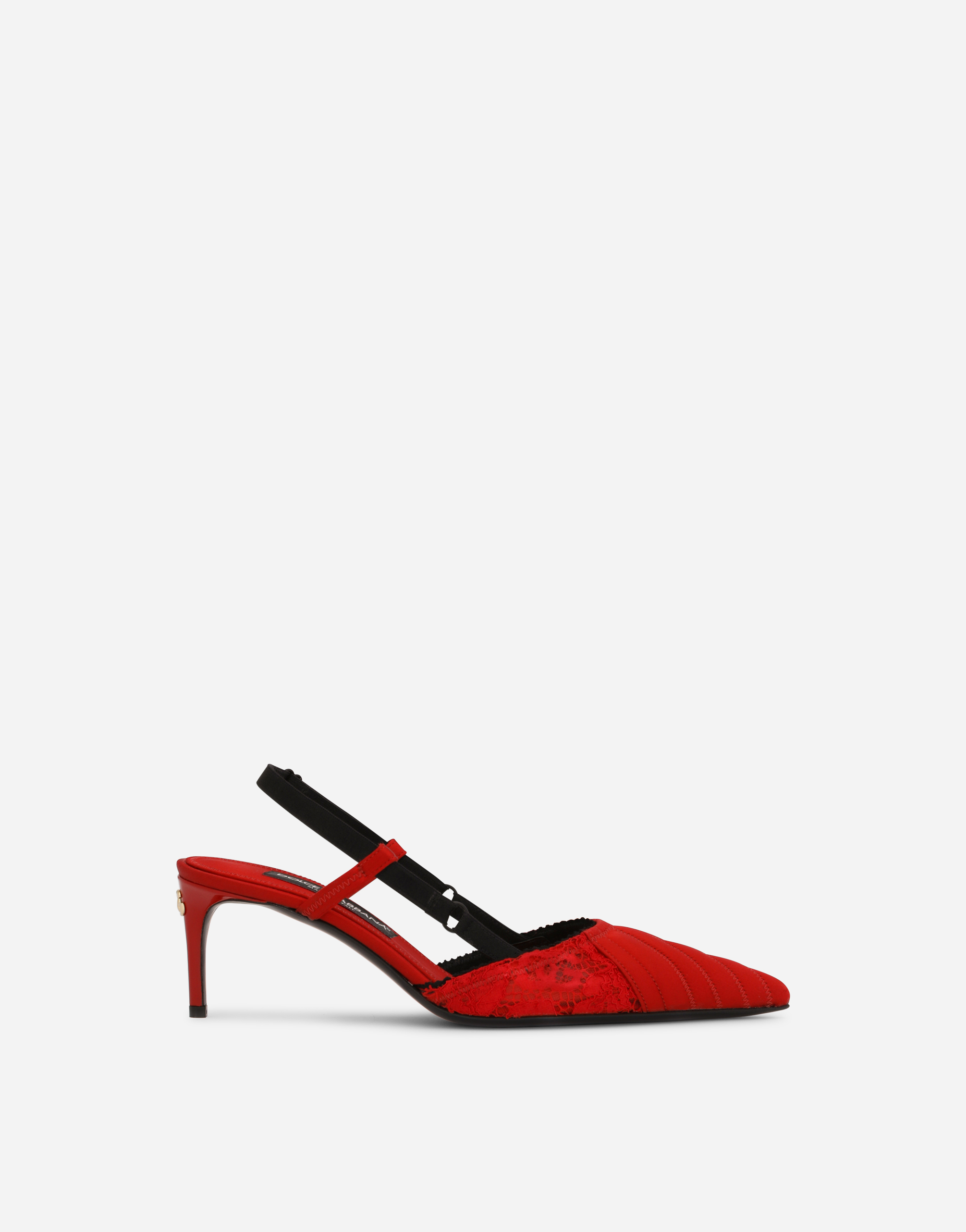 Dolce & Gabbana Corset-style Satin Slingbacks In Red