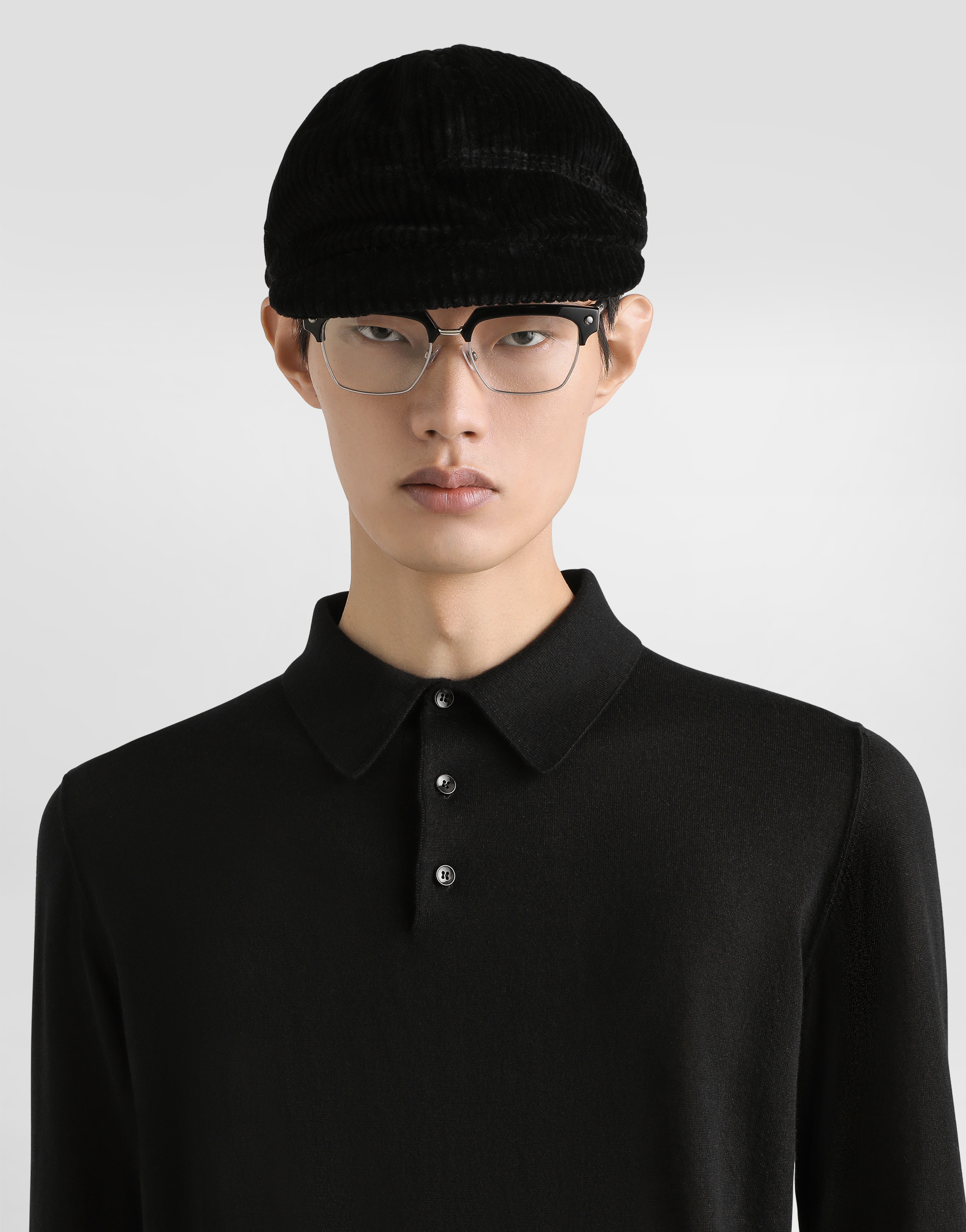 Fine-gauge cashmere polo shirt
