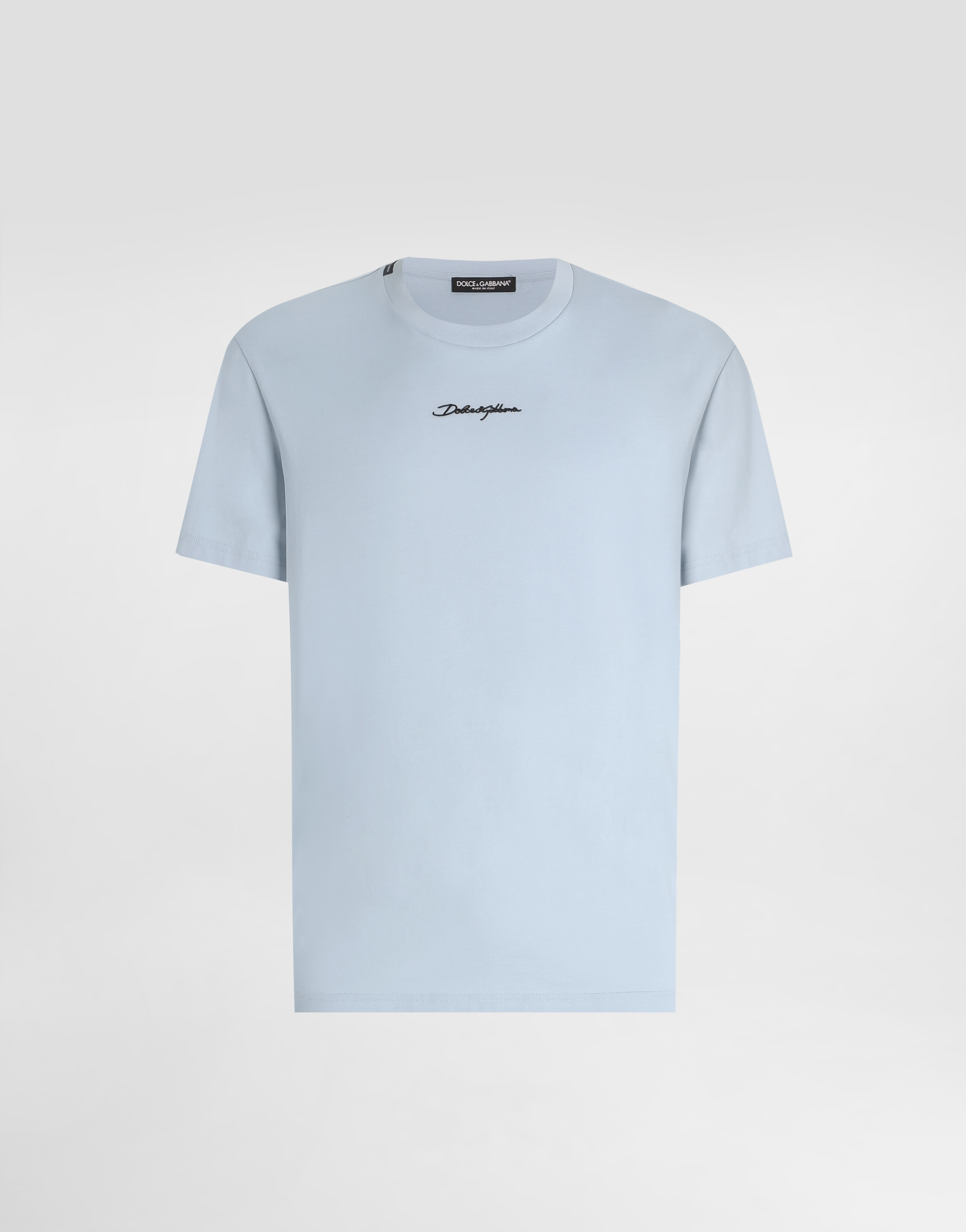【Dolce&Gabbana】ロゴ エンブロイダリー コットン Tシャツ 白 ブラックのメンズ Tシャツ コットン DGエンブロイダリー
