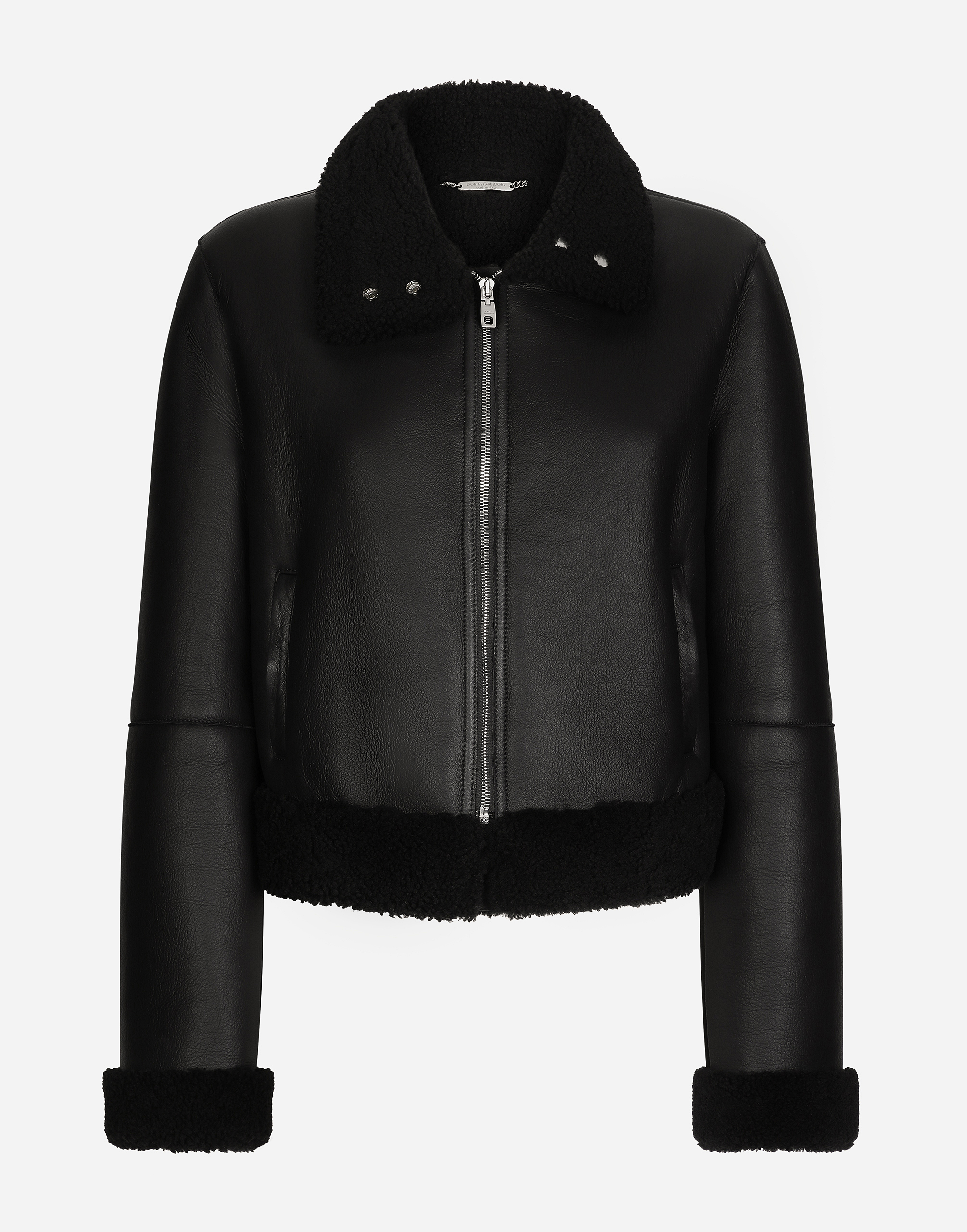 Dolce & Gabbana Merino Shearling Jacket - Woman Coats And Jackets Black