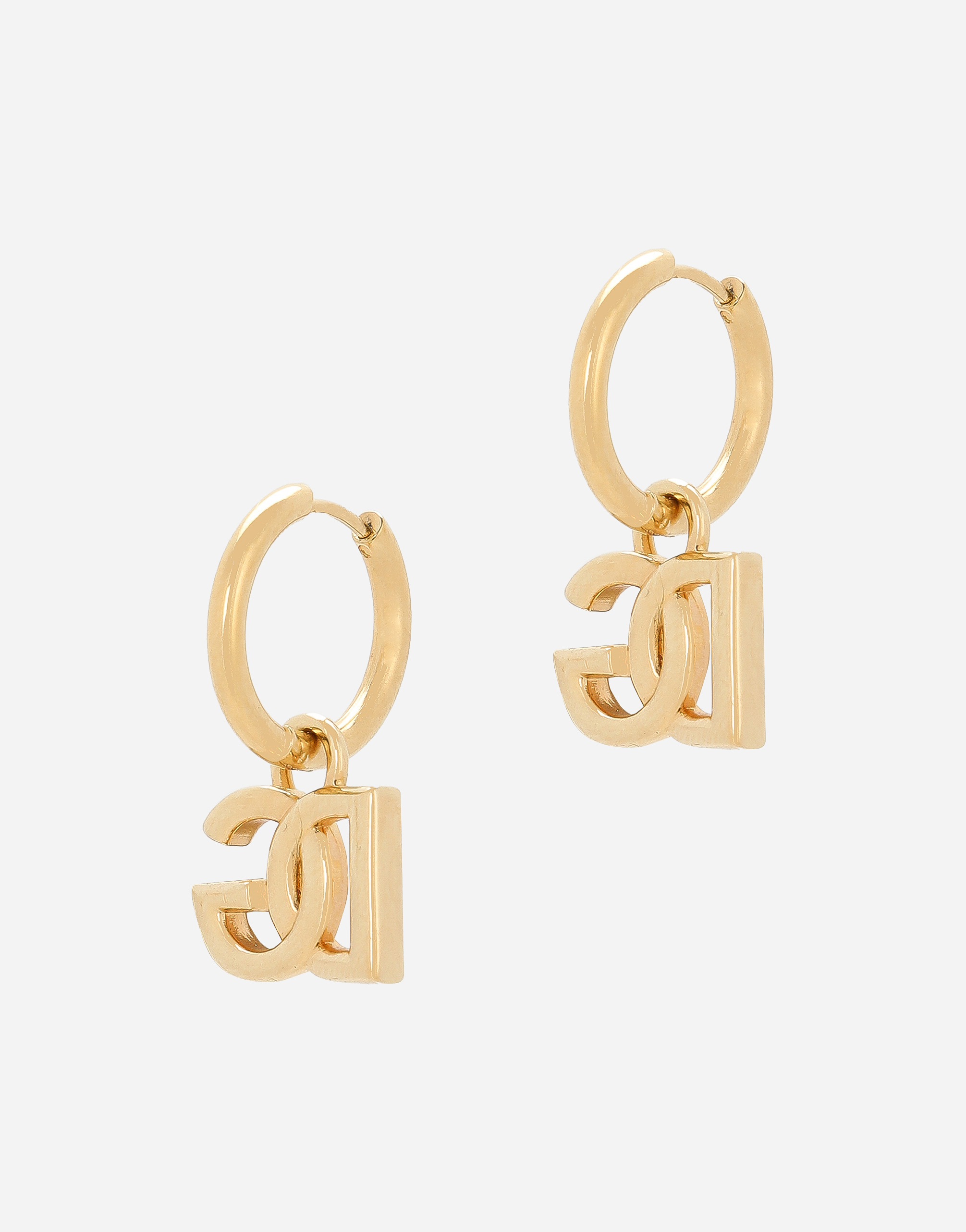 DOLCE & GABBANA CREOLE EARRINGS WITH DG LOGO