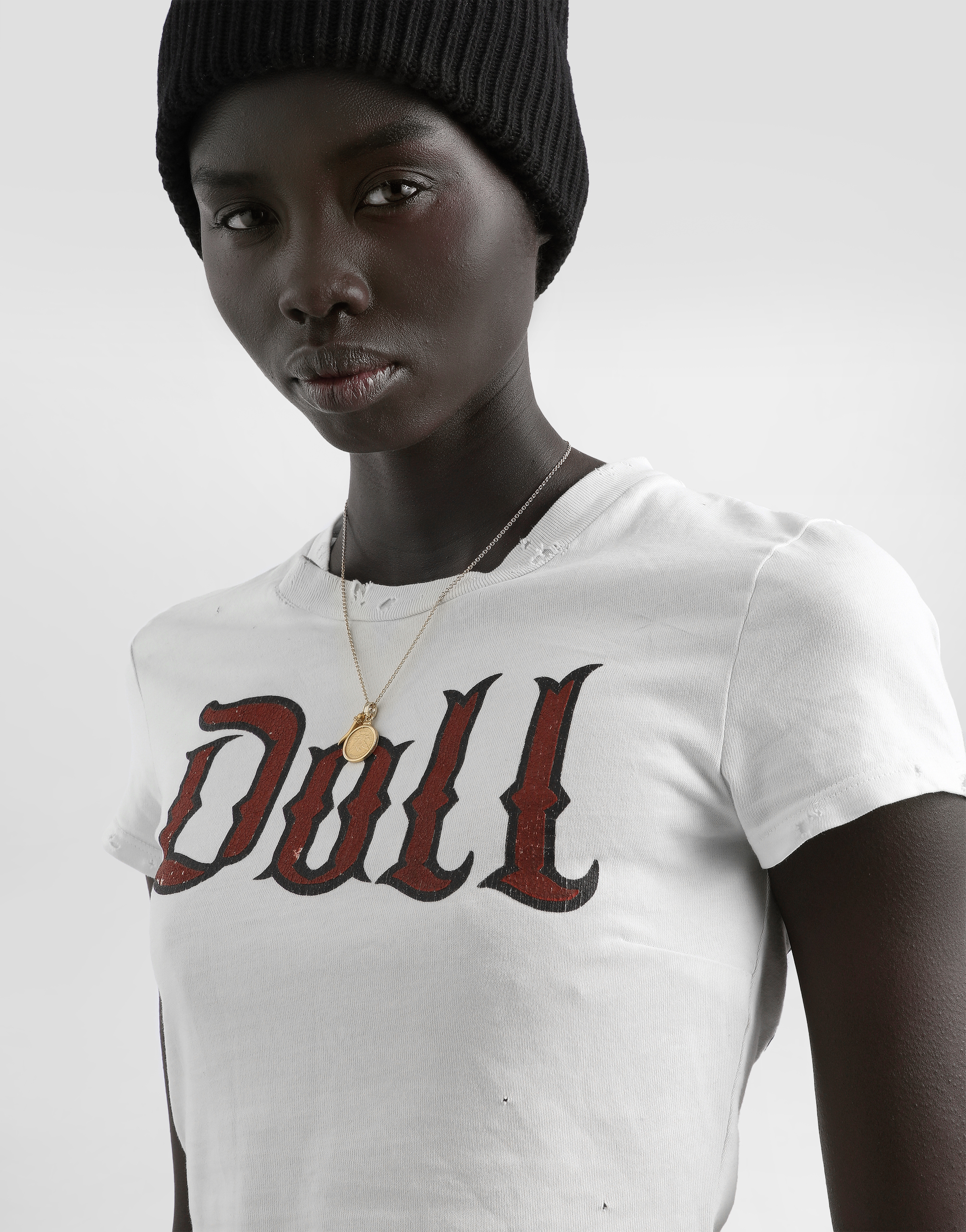 Dolce & Gabbana Graphic Print Cropped Top With Short Sleeves In White