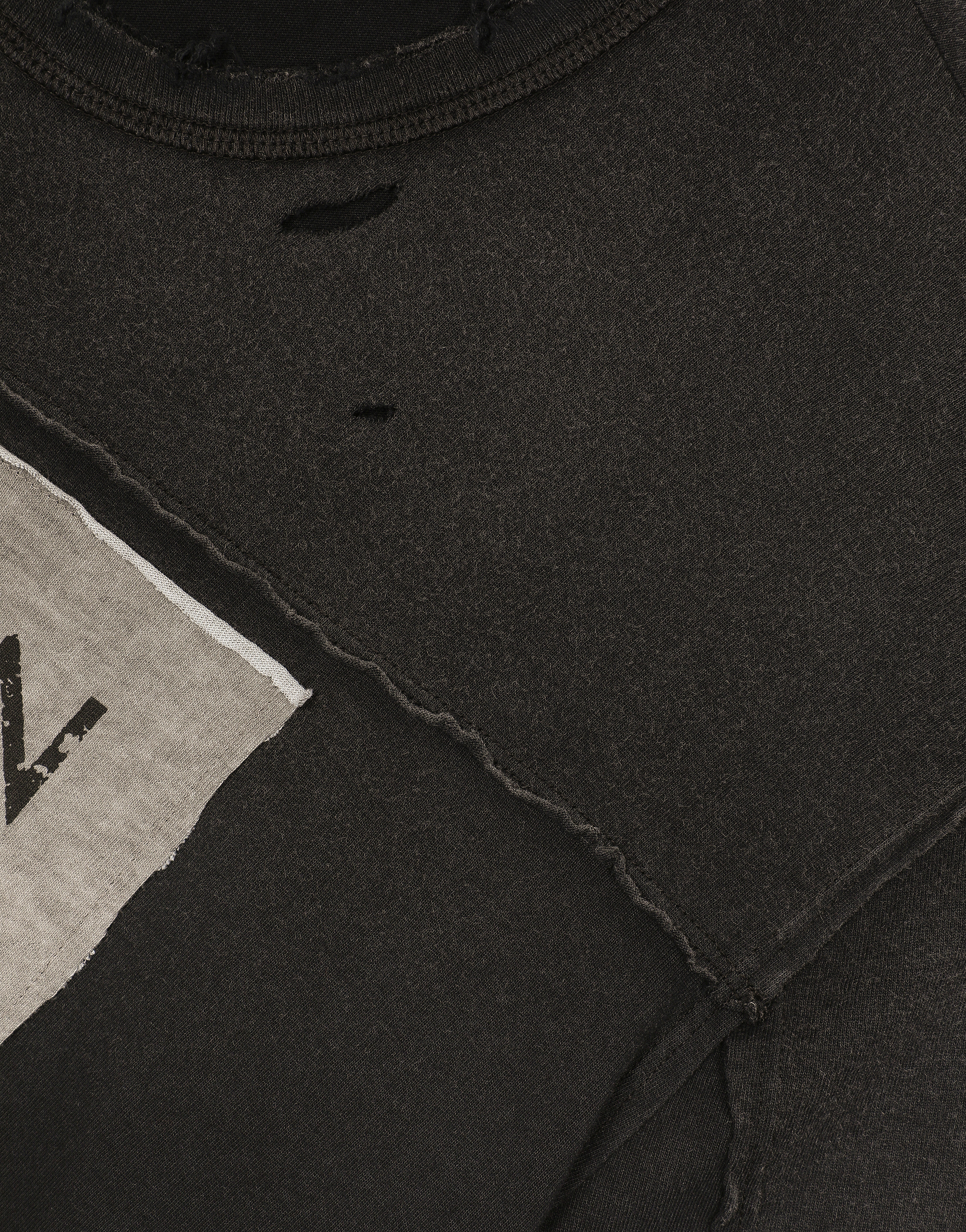 DOLCE & GABBANA COTTON ROUND-NECK T-SHIRT WITH RE-EDITION PATCH