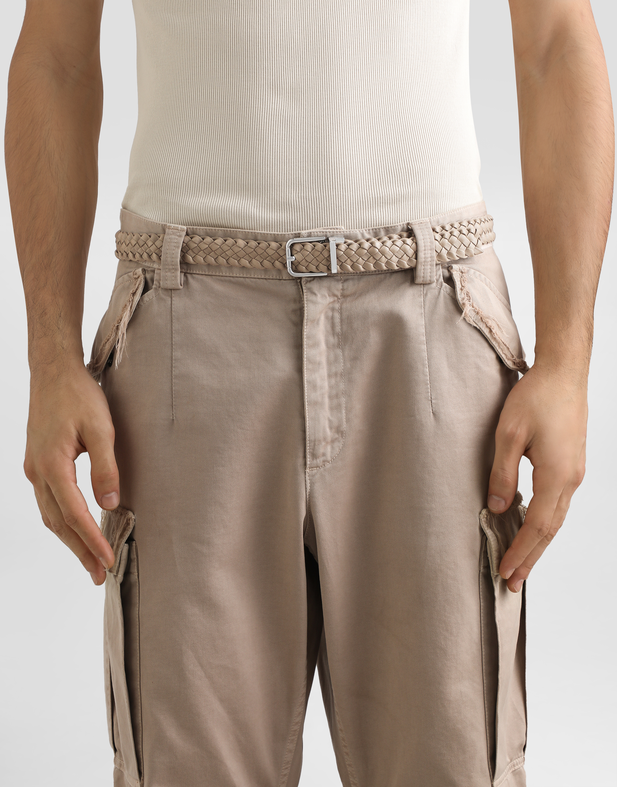 Woven goatskin belt