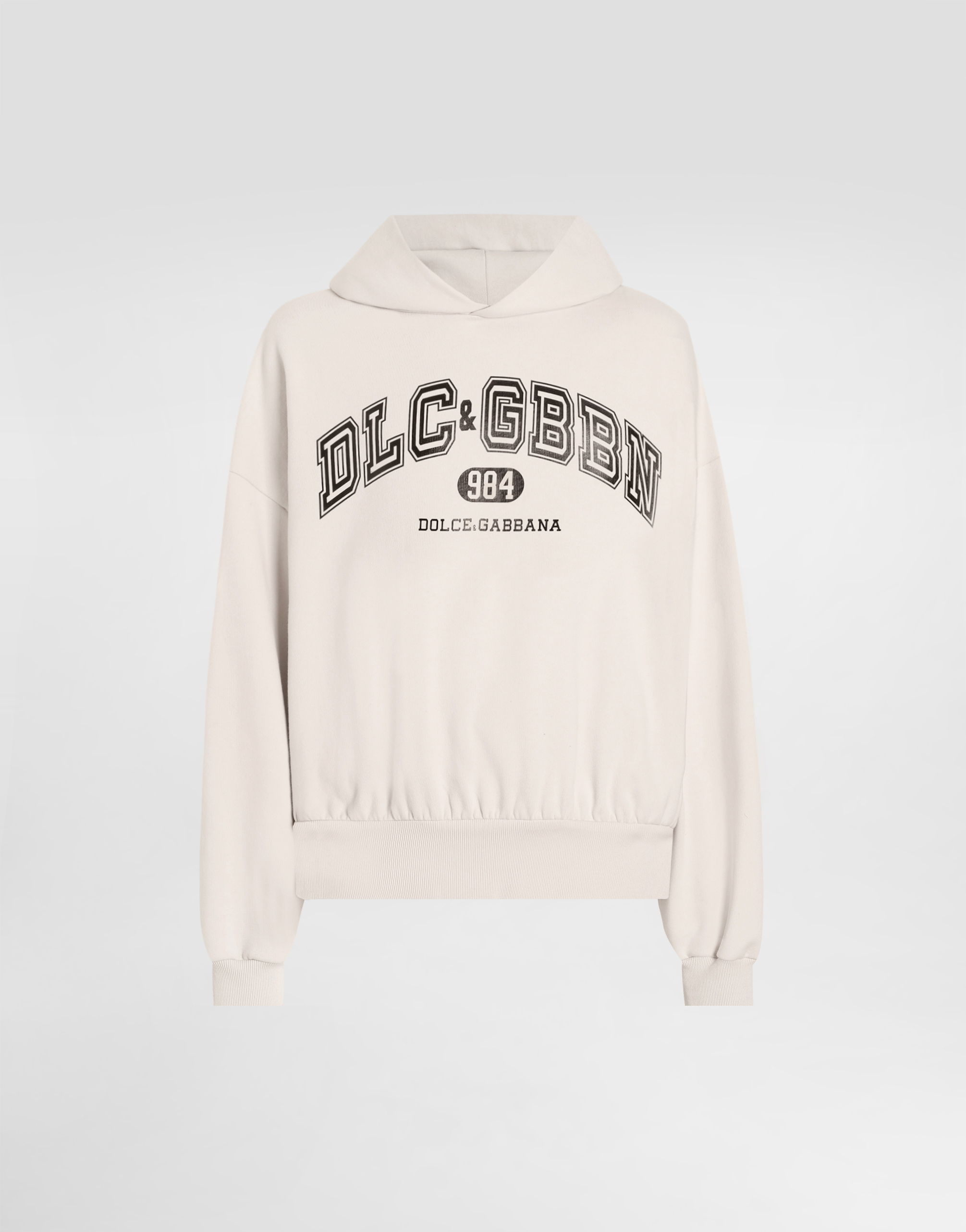 Jersey hoodie with print