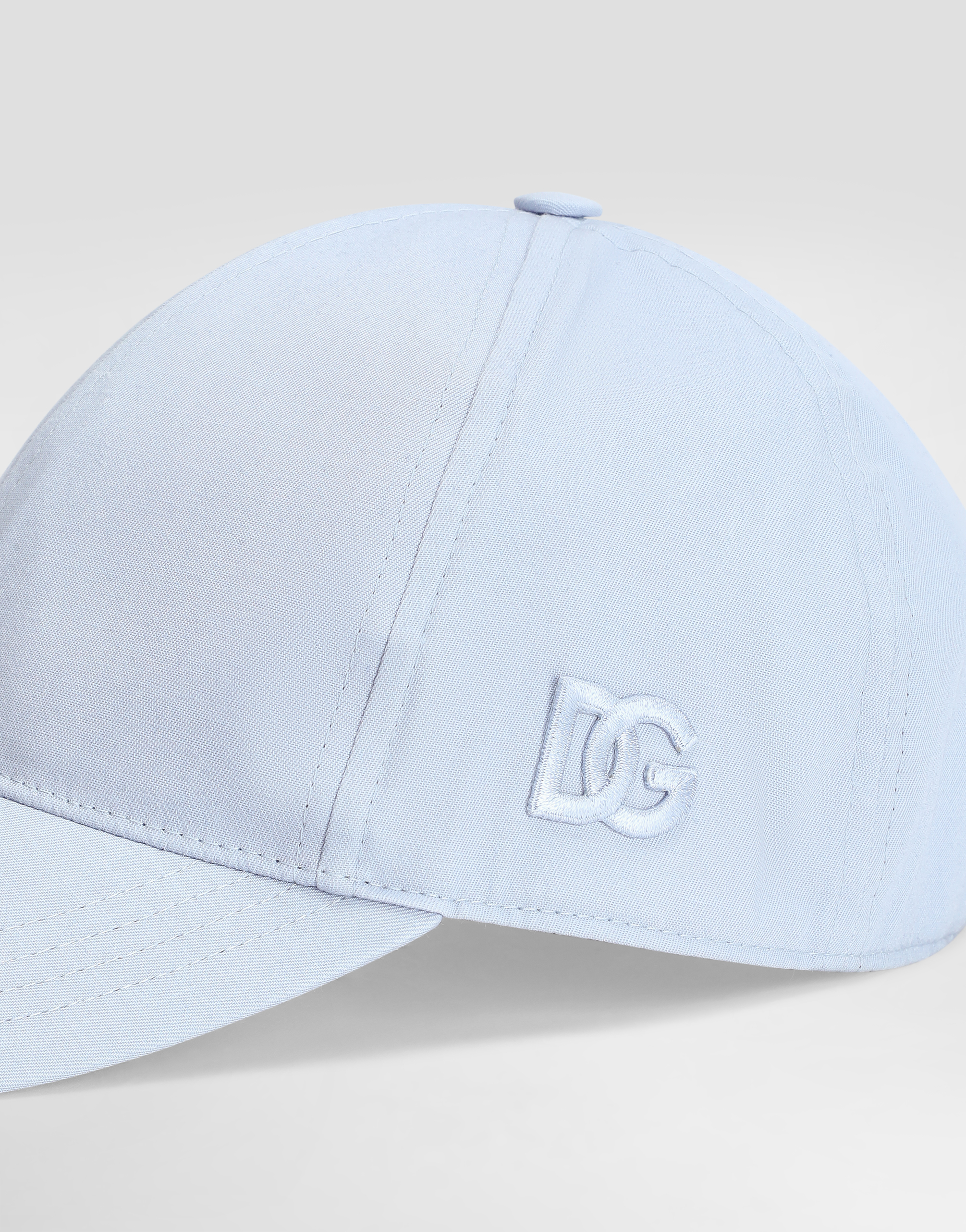 Dolce & Gabbana Cotton Gabardine Baseball Cap In Blue