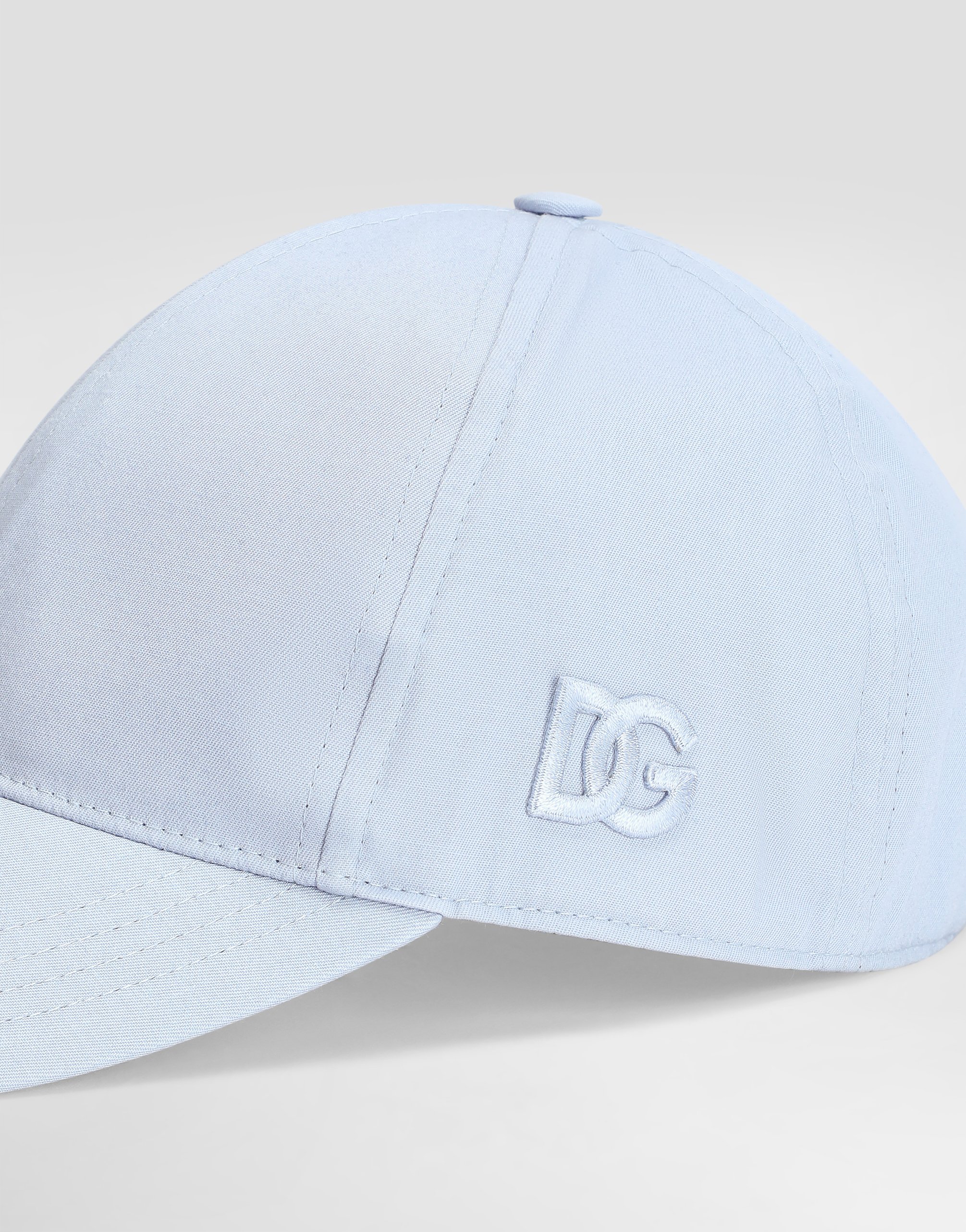 Dolce & Gabbana Cotton Gabardine Baseball Cap In Blue