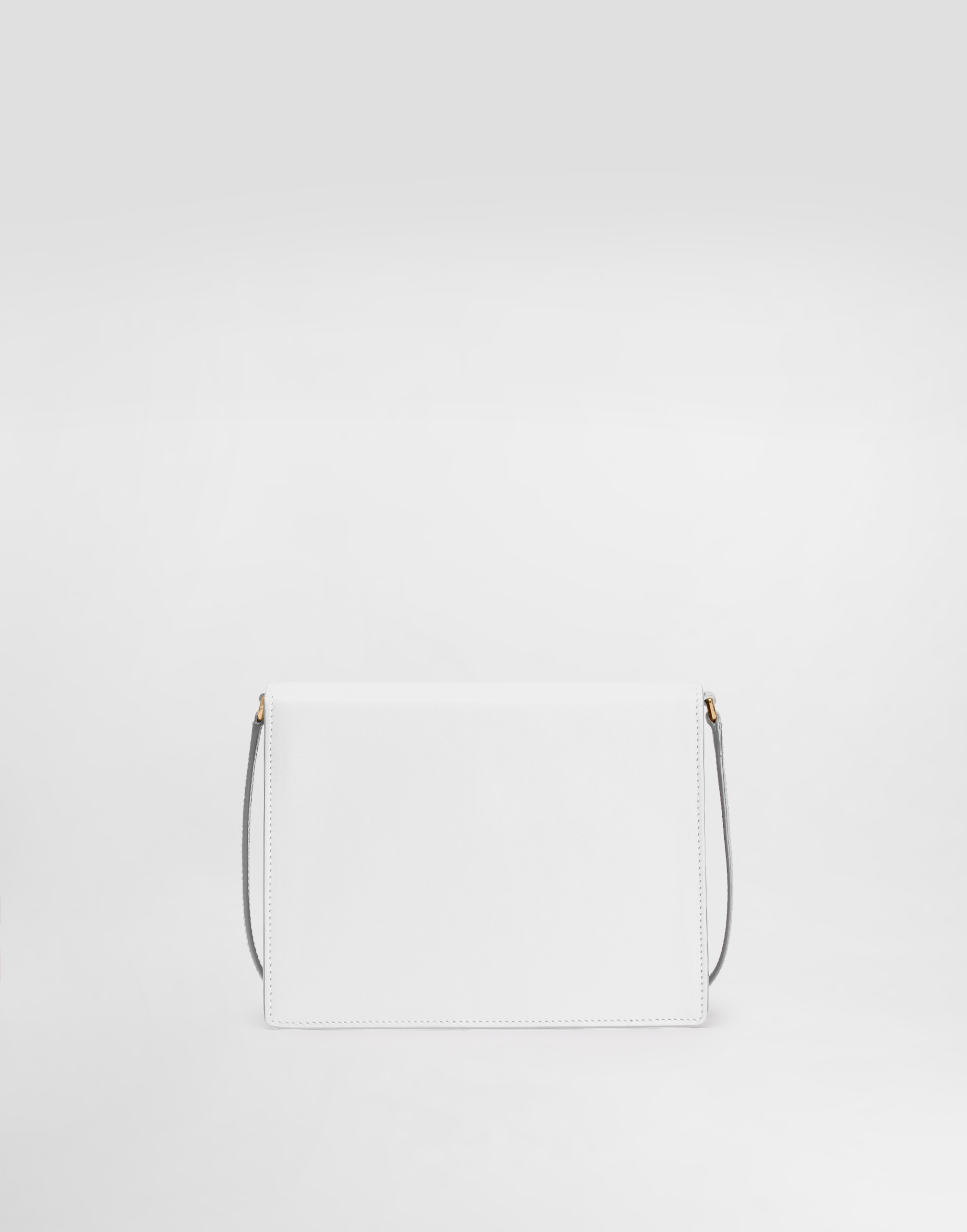 Shop Dolce & Gabbana Calfskin Logo Crossbody Bag In White