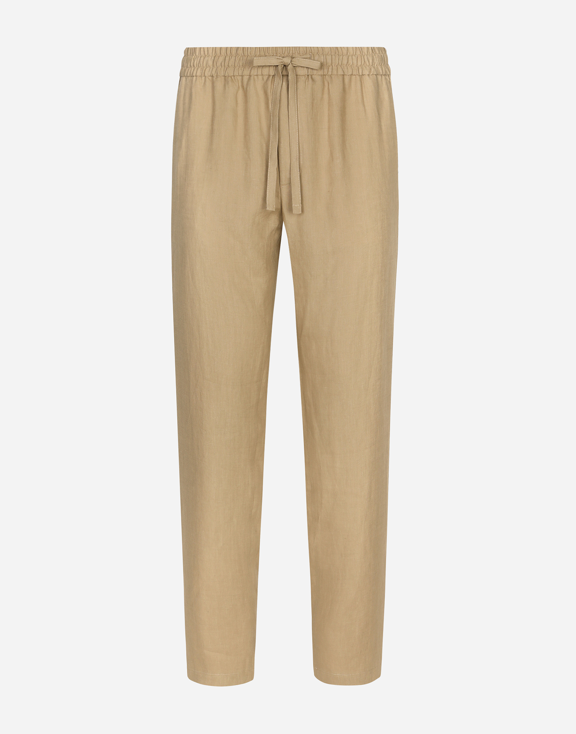 Dolce & Gabbana Linen Jogging Pants - Man Pants And Shorts Beige