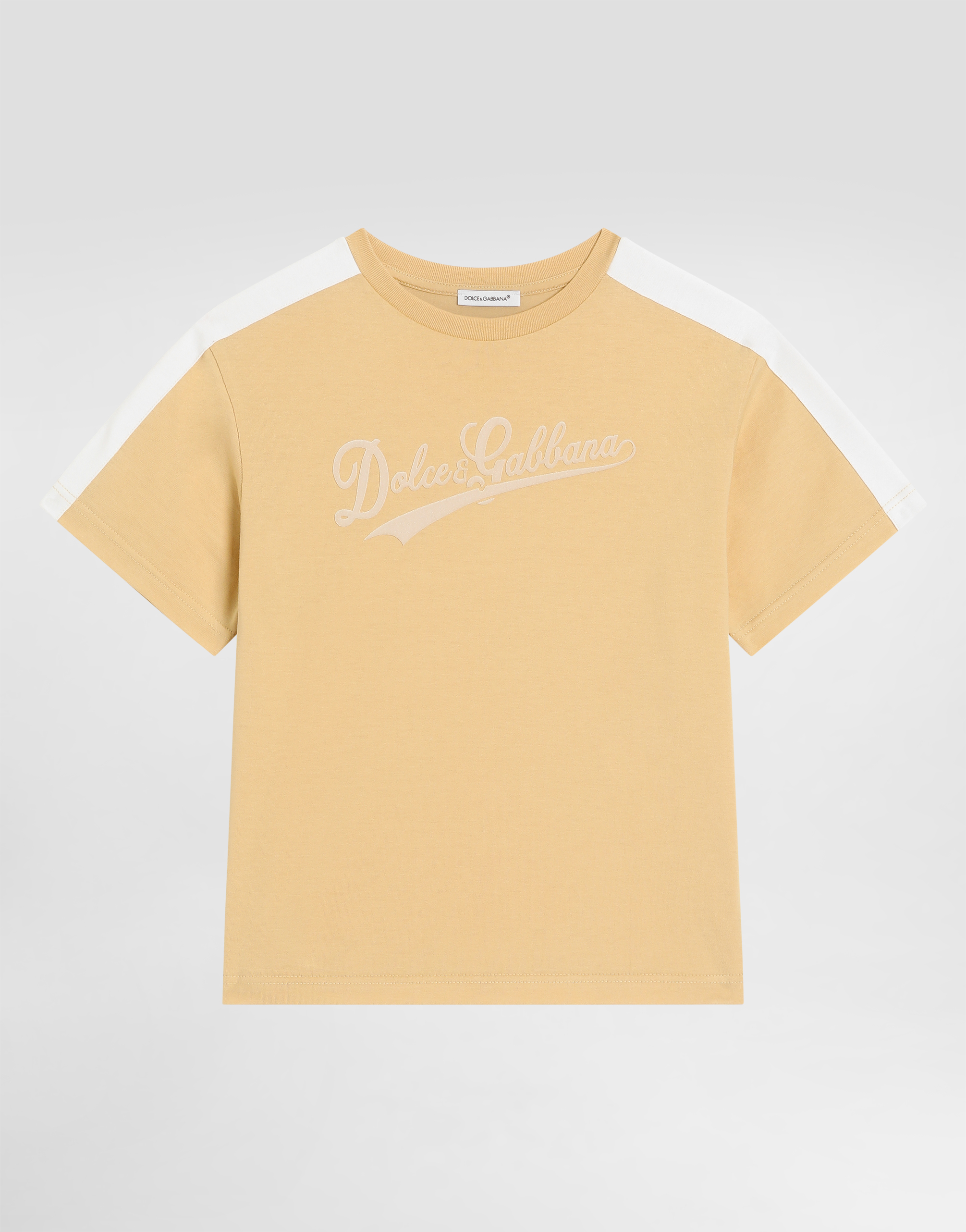 Dolce & Gabbana Shoulder Stripe T-shirt In Yellow