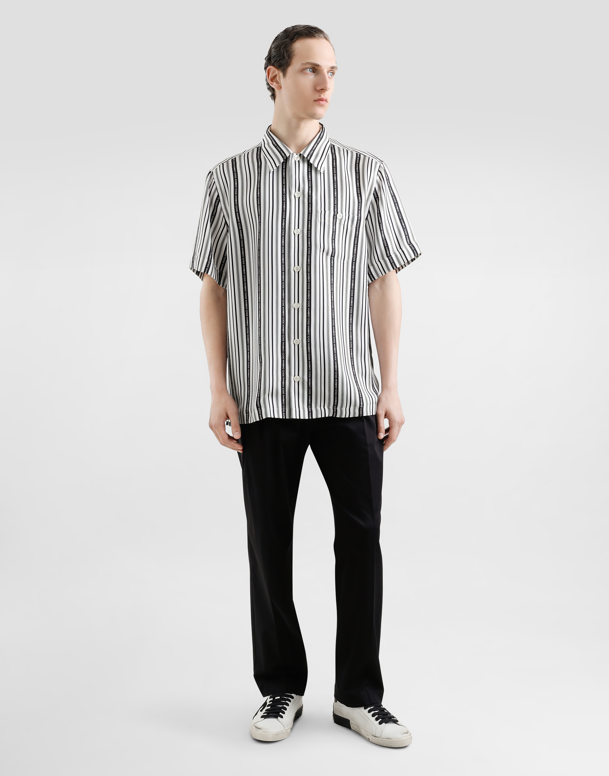 Silk shirt with tie print