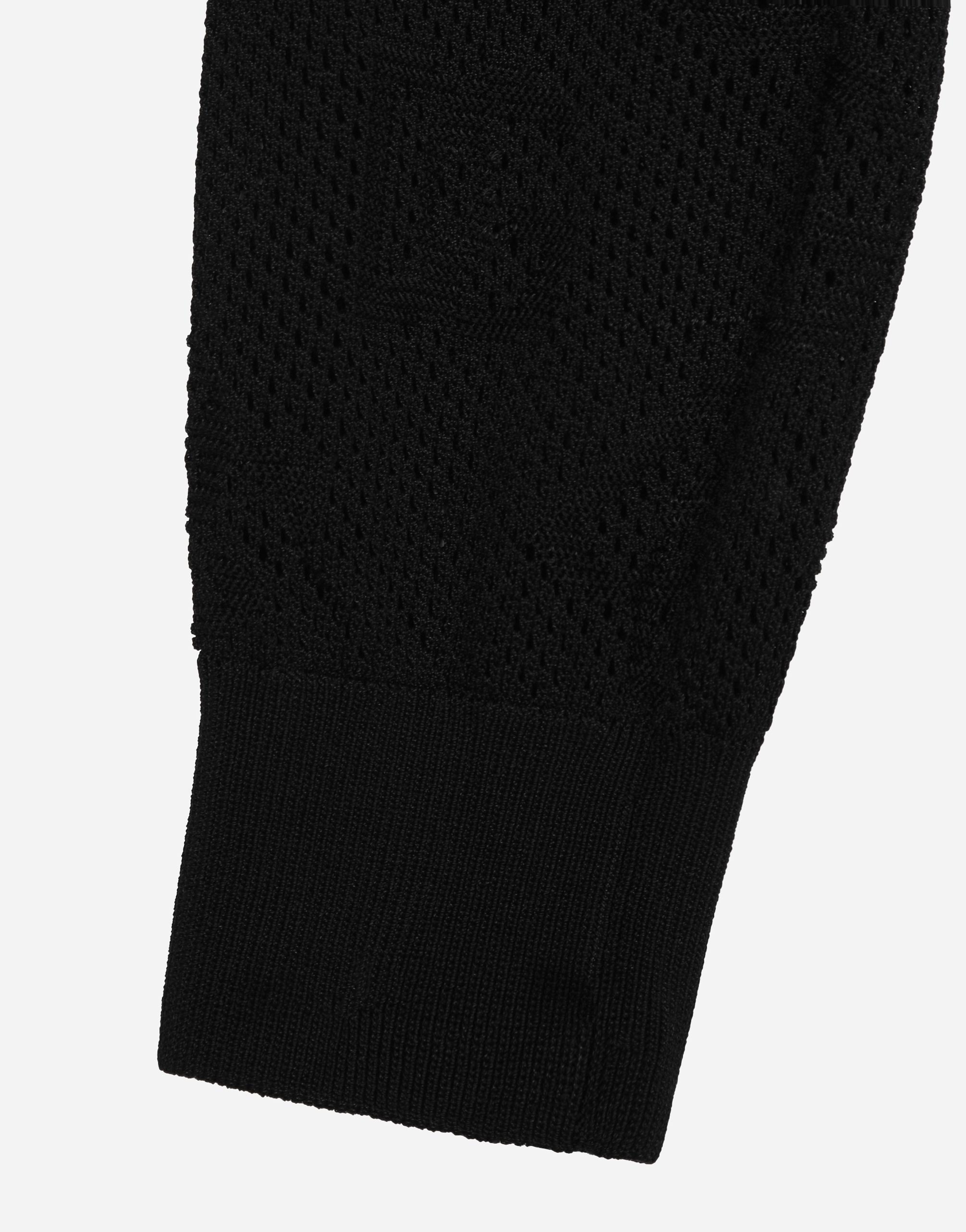Dolce & Gabbana Cropped Mesh-stitch Viscose Sweater With Jacquard Dg Logo In ブラック