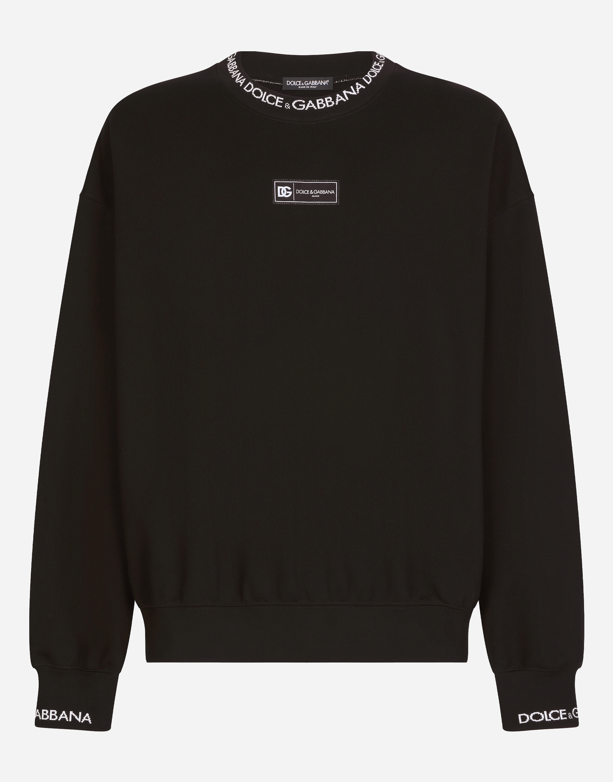 Dolce & Gabbana Round-neck Sweatshirt With Dolce&gabbana Logo In Black