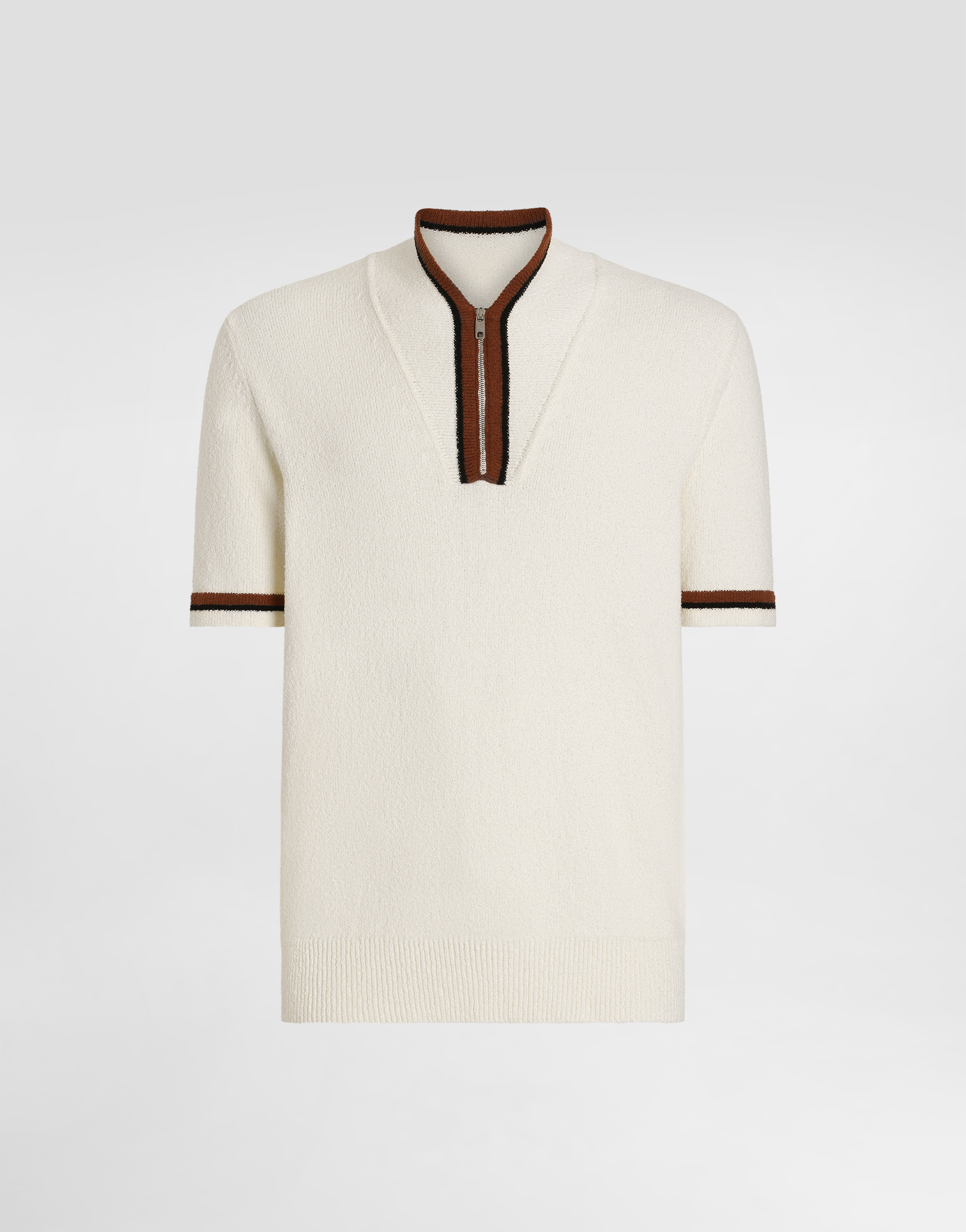 Dolce & Gabbana Sweater Cotton Blend Contrast Trim In White