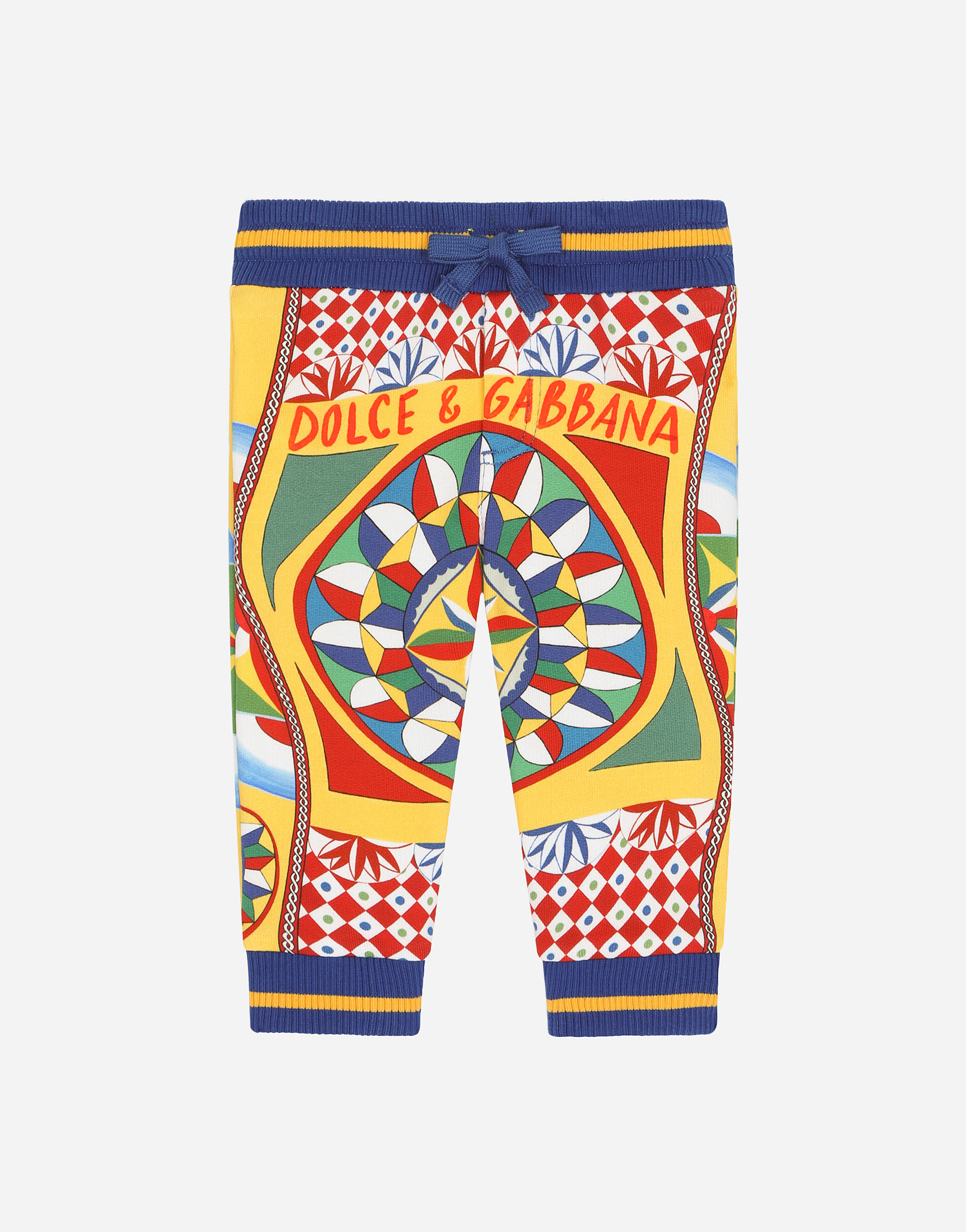 DOLCE & GABBANA CARRETTO-PRINT JERSEY JOGGING PANTS