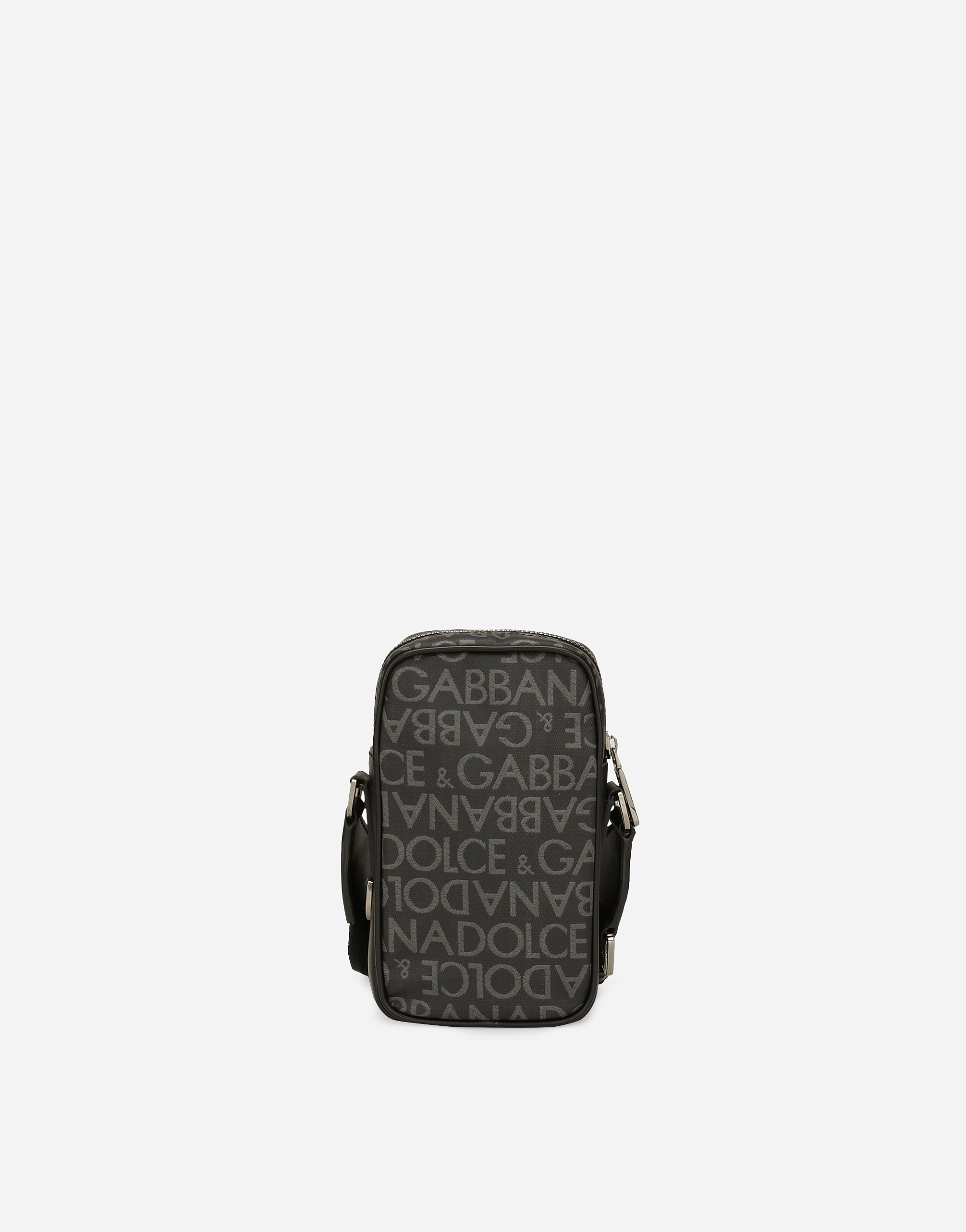 DOLCE & GABBANA SMALL COATED JACQUARD CROSSBODY BAG