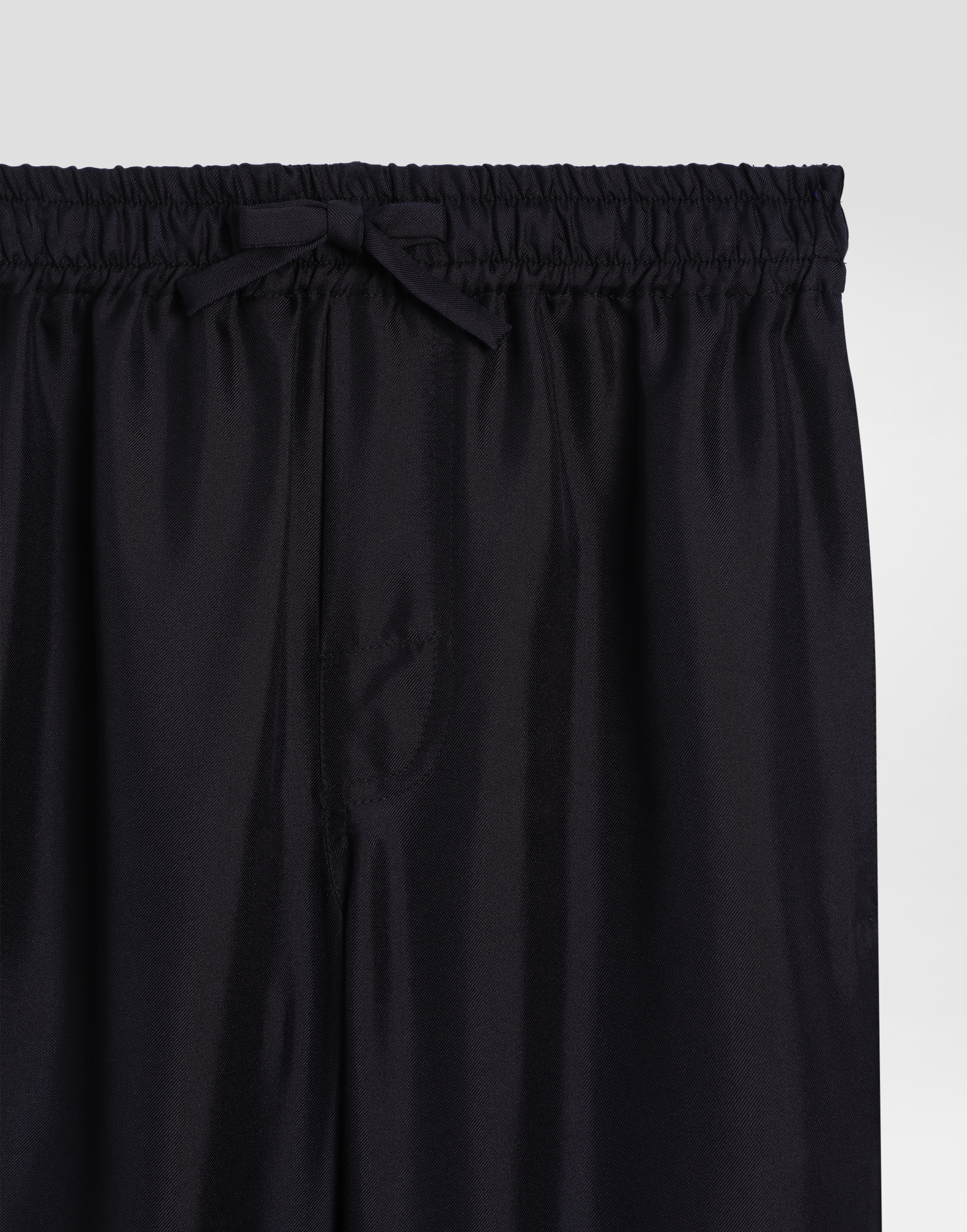Dolce & Gabbana Twill Pajama Pants With Dg Logo In Blue
