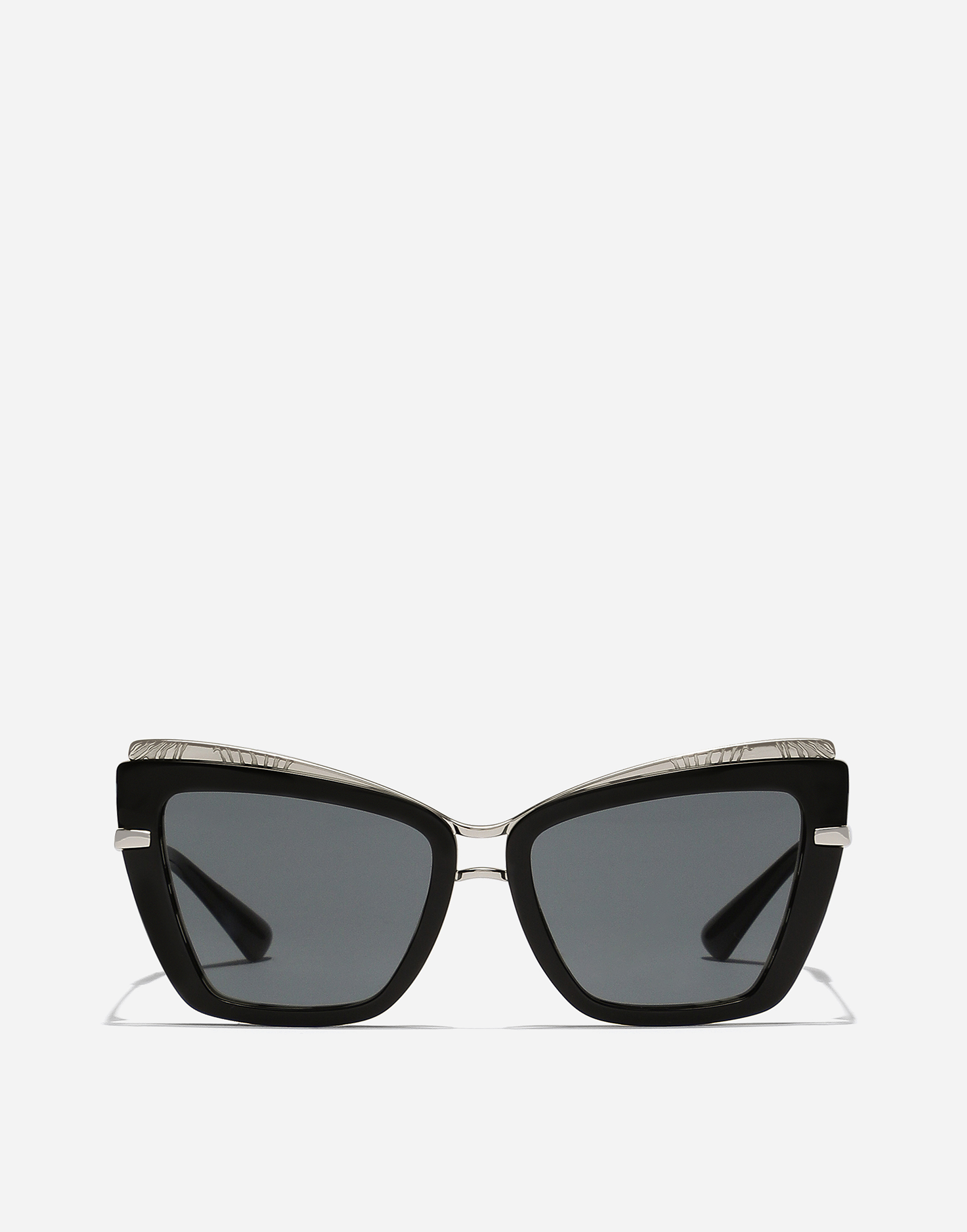 Dolce & Gabbana Metal Print Sunglasses In Black On Zebra