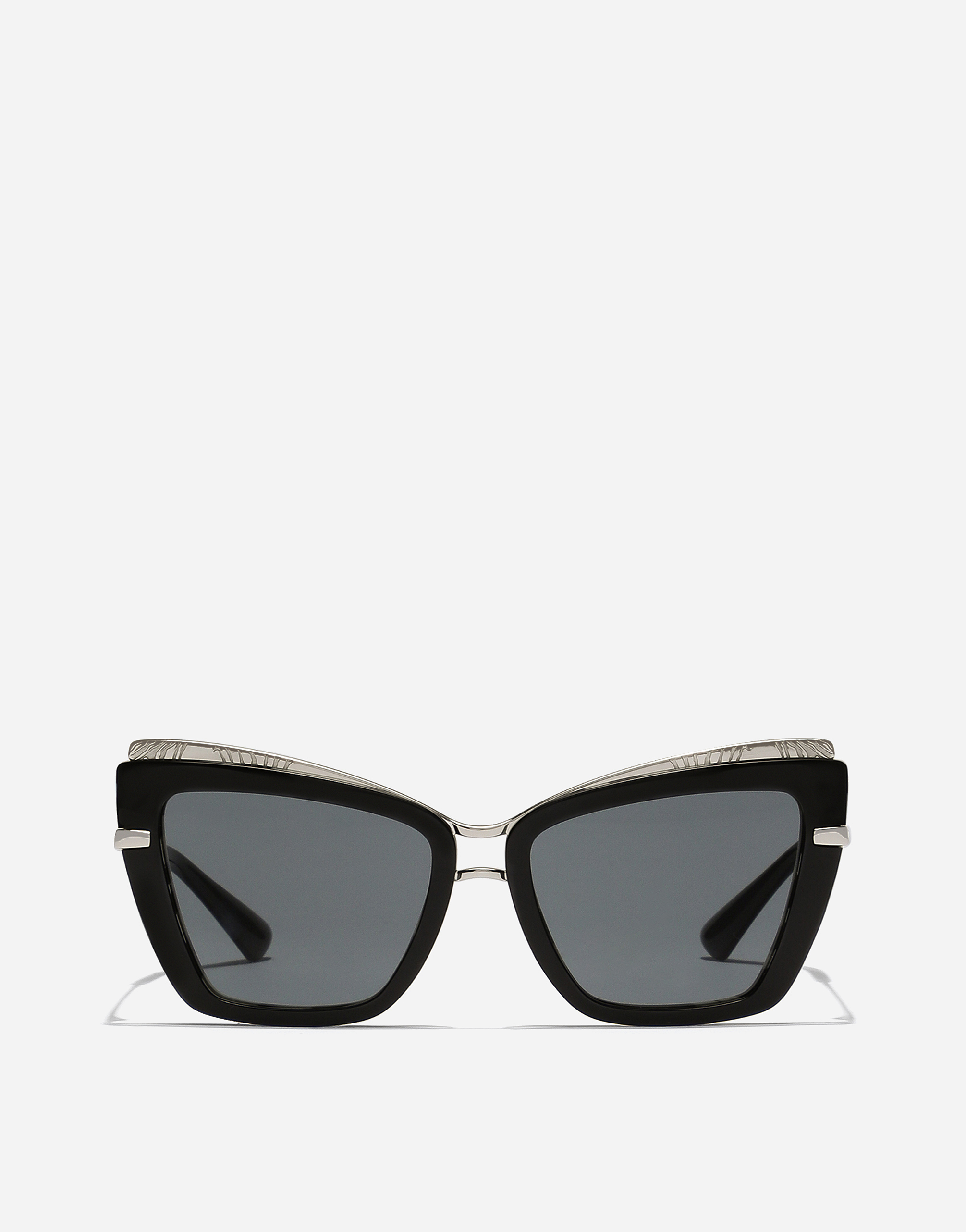 Shop Dolce & Gabbana نظارات شمسية Metal Print In Black On Zebra