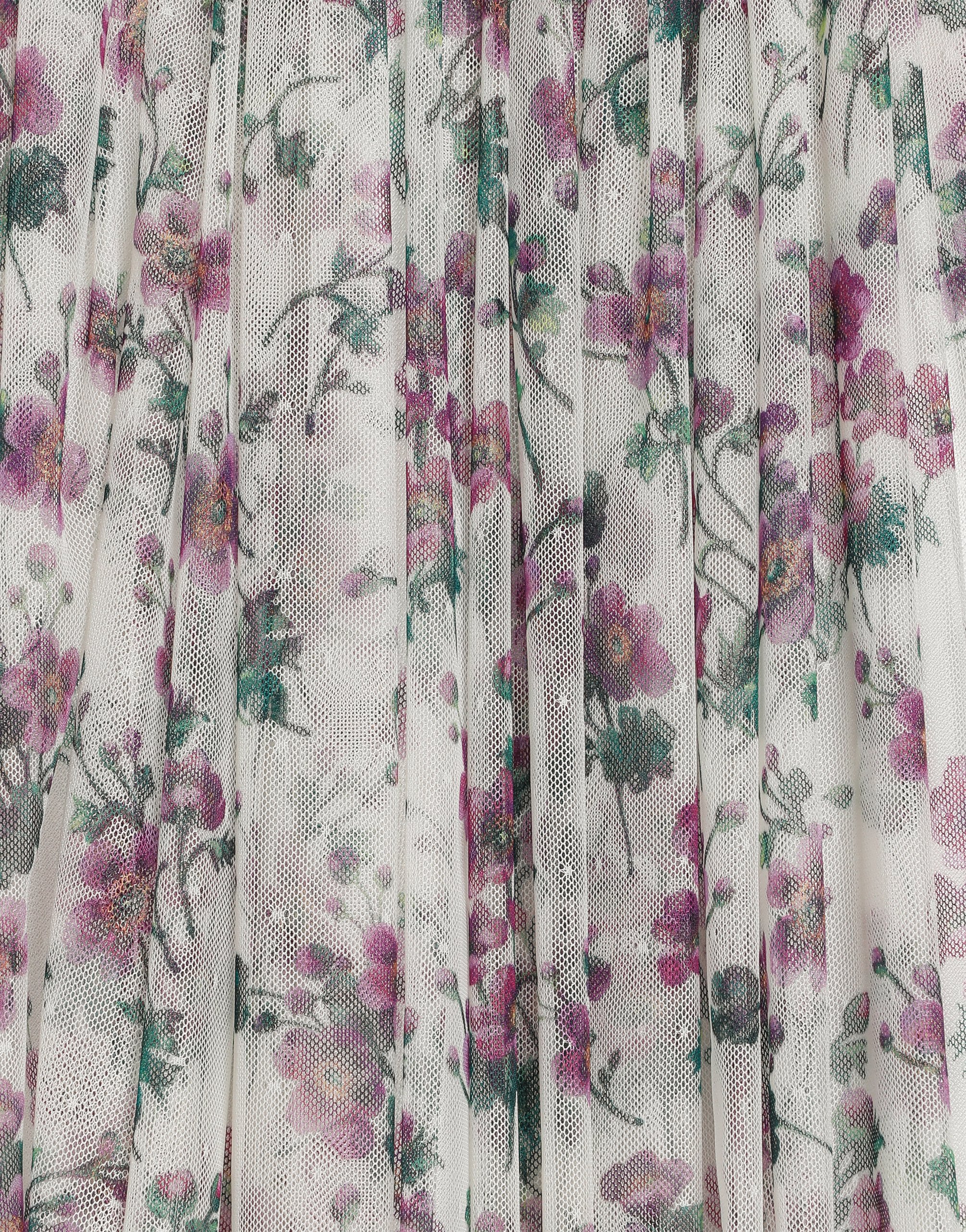 Dolce & Gabbana Violet-print Tulle Skirt In Animal Print