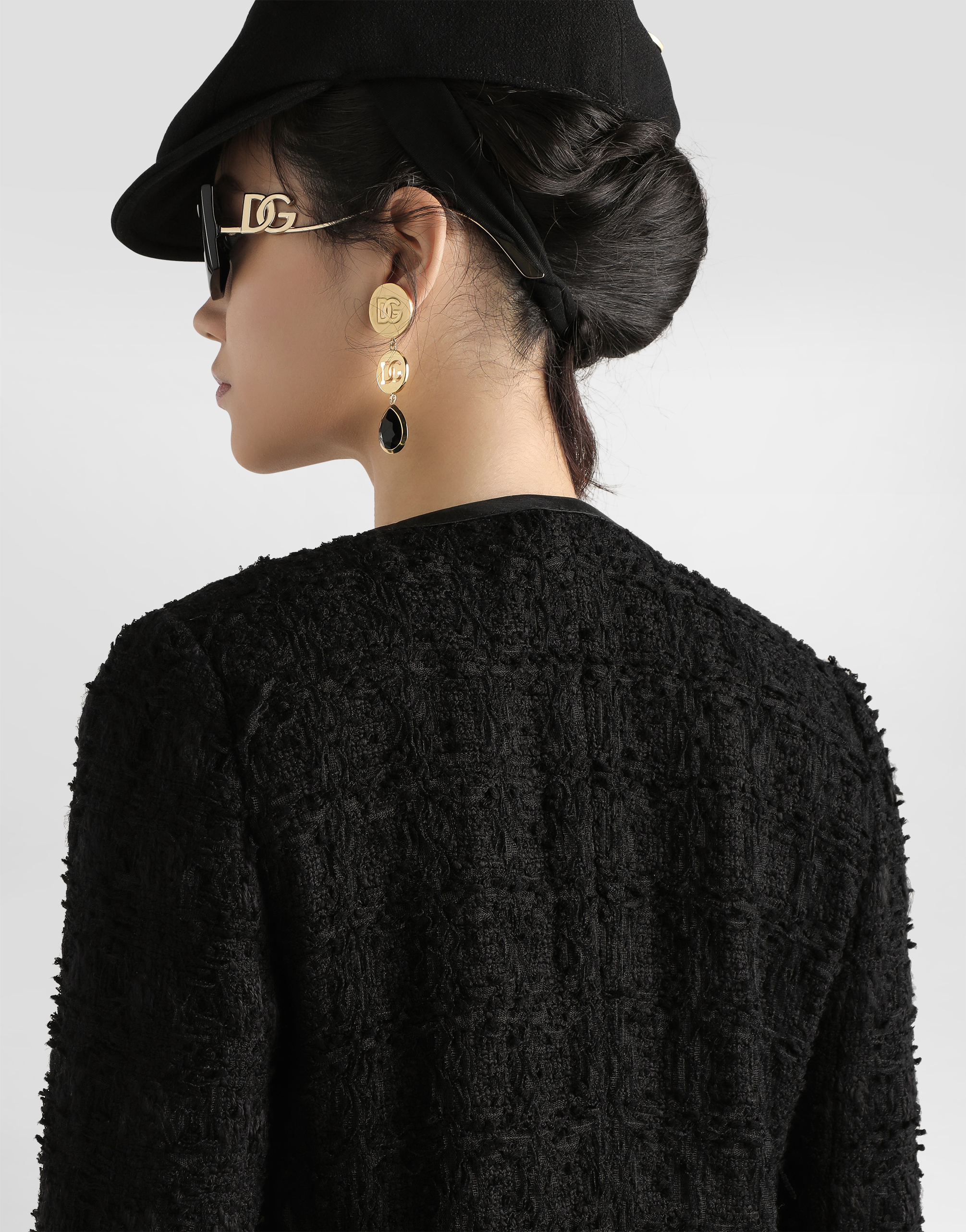 Dolce & Gabbana Single-breasted Tweed Jacket In Black