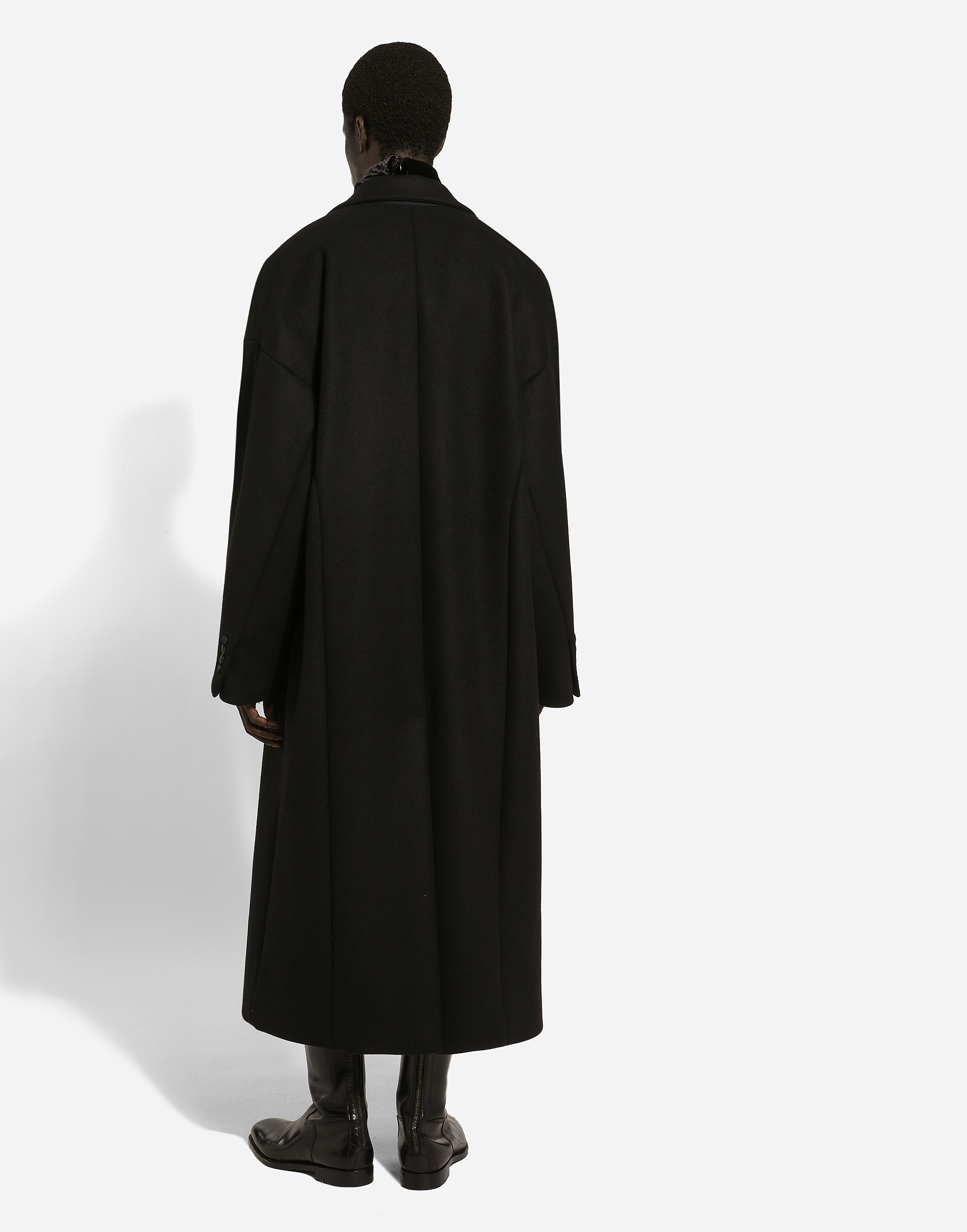 Dolce & Gabbana Oversize Single-breasted Wool Coat In Black