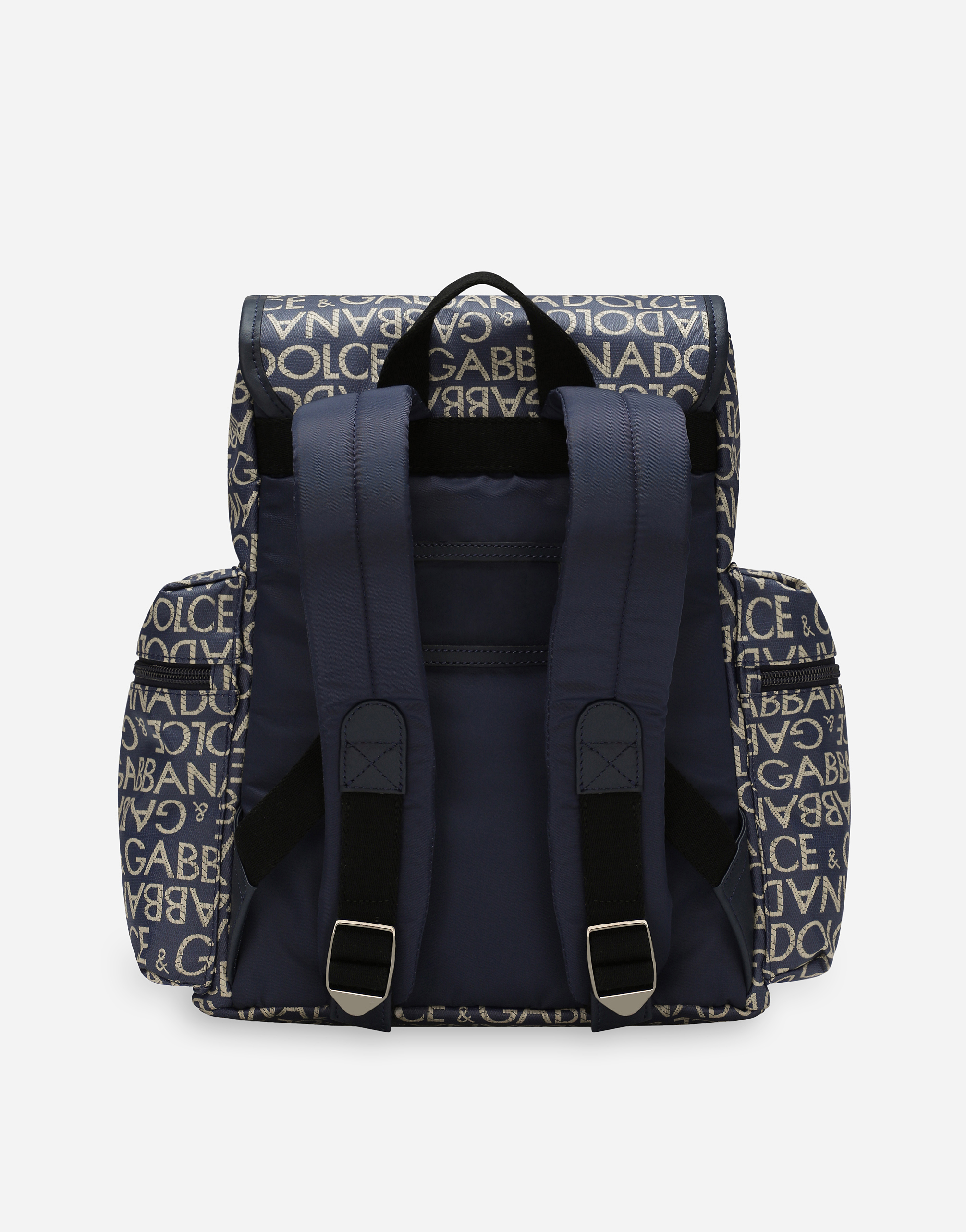 Shop Dolce & Gabbana Coated Jacquard Backpack In Blue