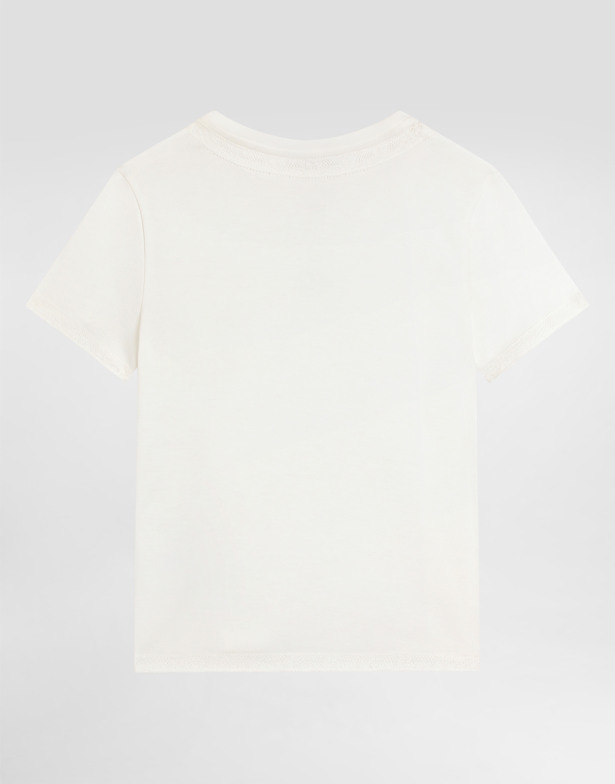  Dolce & Gabbana Jersey T-shirt With Metallic Dg Logo With Rhinestones - Frau T-shirts Und Sweatshirts Wei� 3 Years 