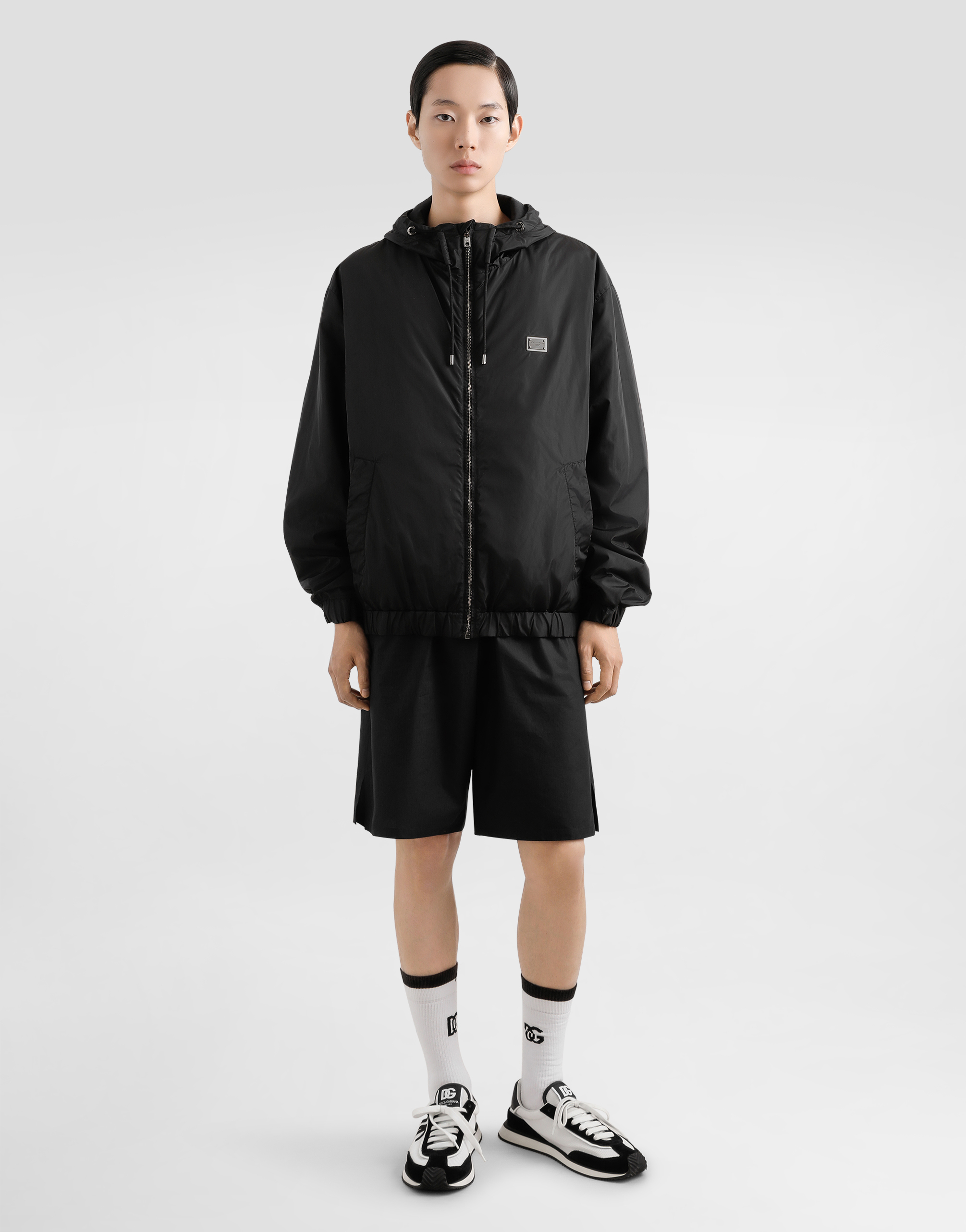Dolce & Gabbana Logo-plaque Bomber Jacket In Black