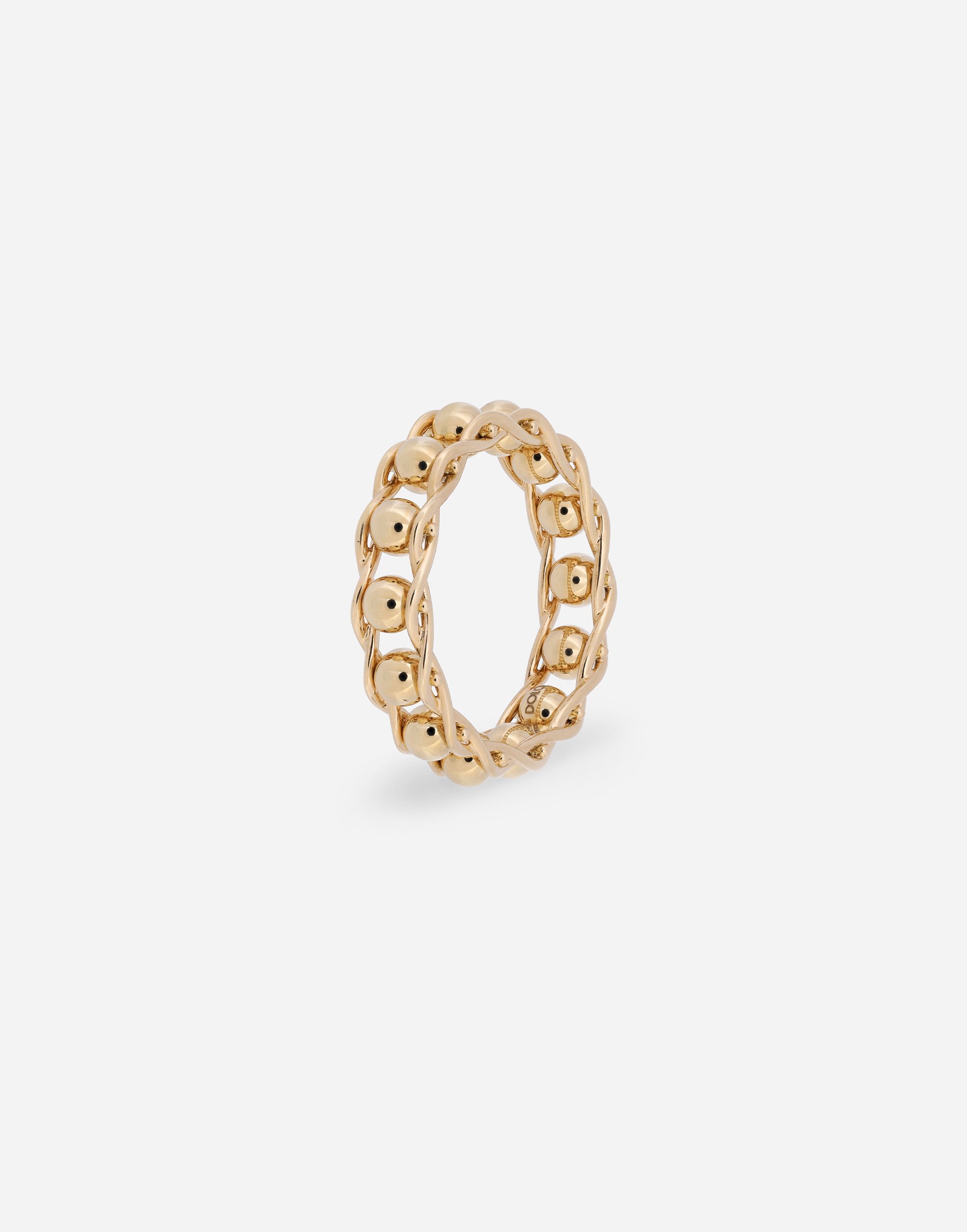Shop Dolce & Gabbana Tradition Yellow Gold Rosary Band Ring