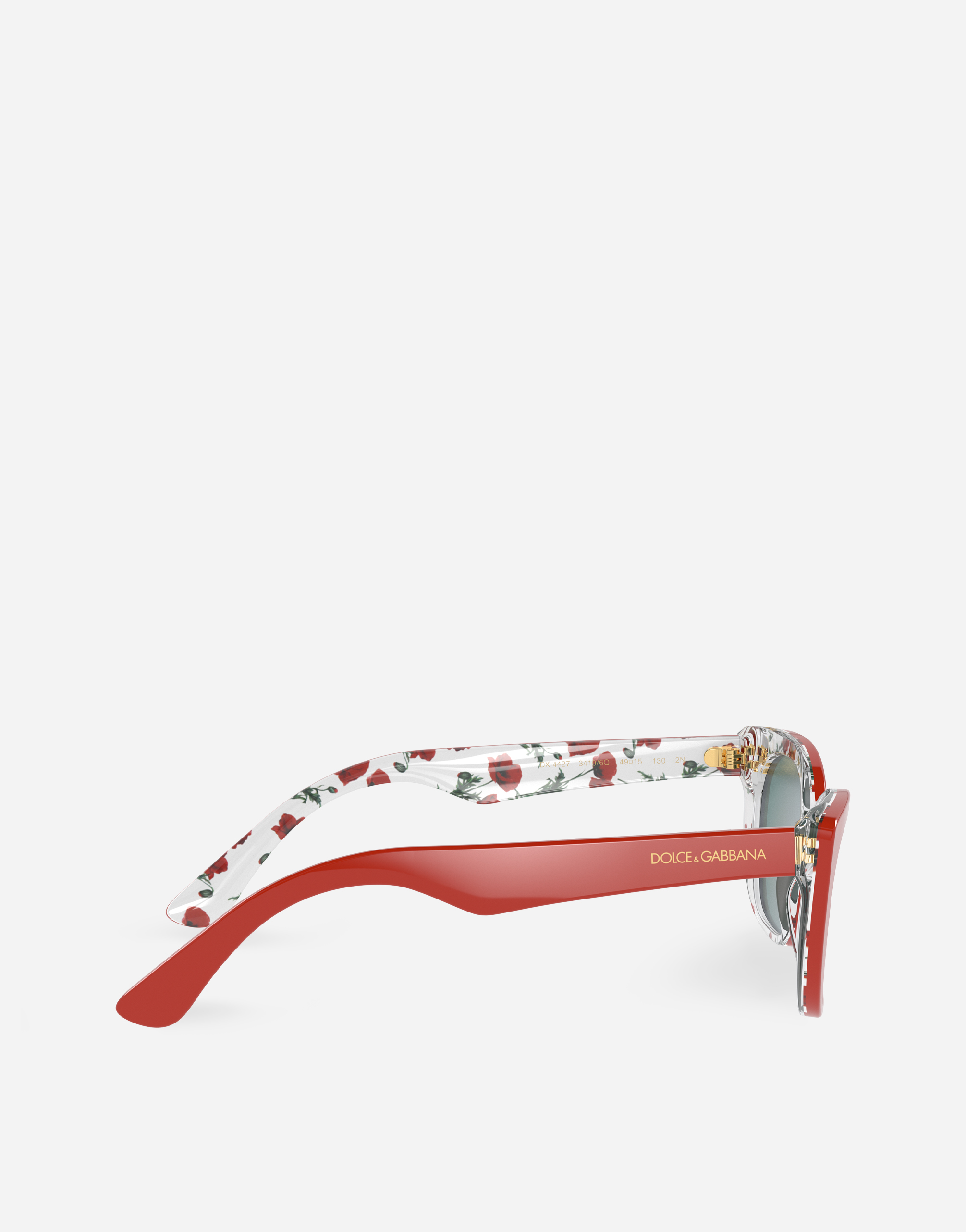 Shop Dolce & Gabbana Happy Garden Sunglasses In Red On Flowers Print