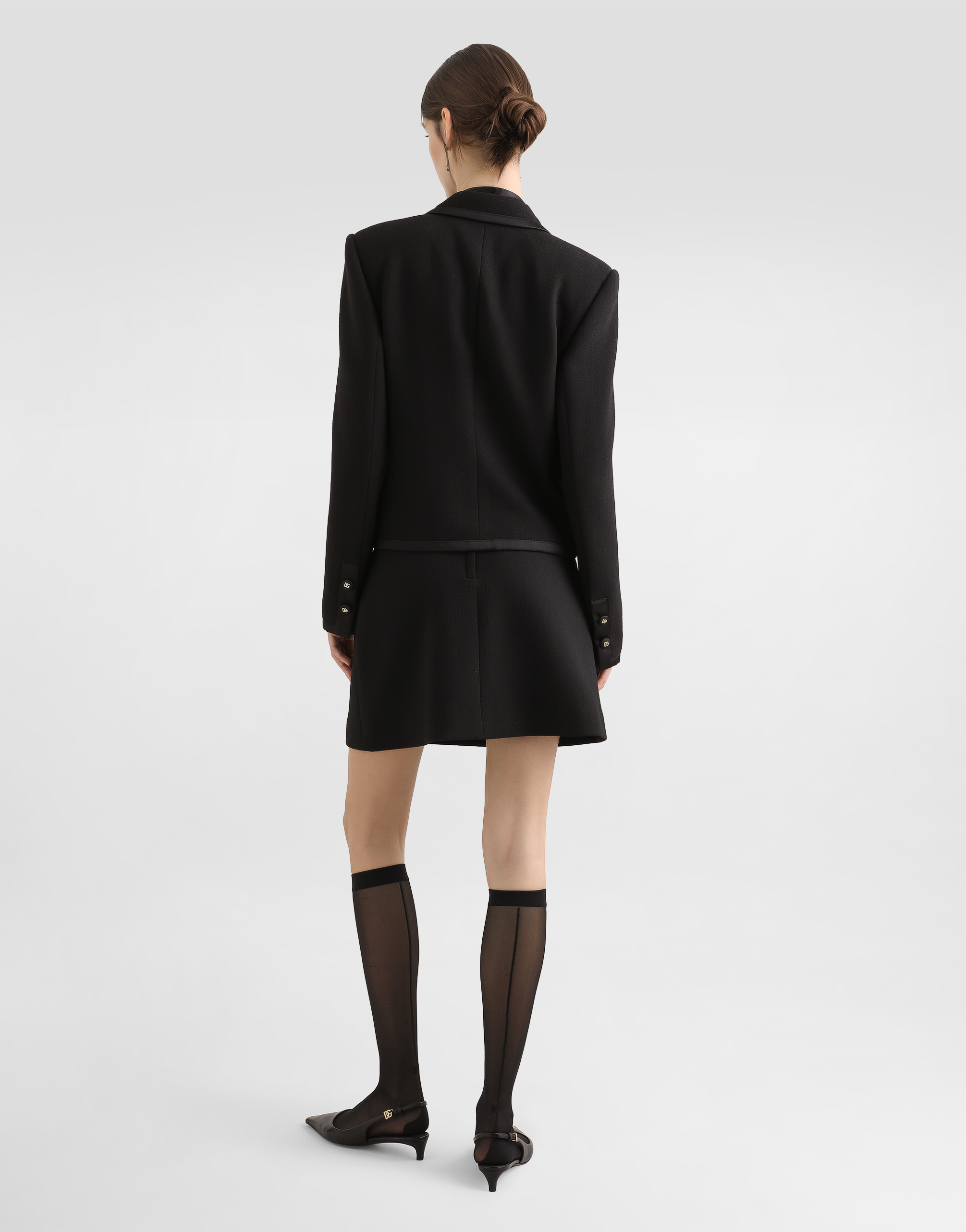 Dolce & Gabbana High-neck Silk Chiffon Blouse In Black