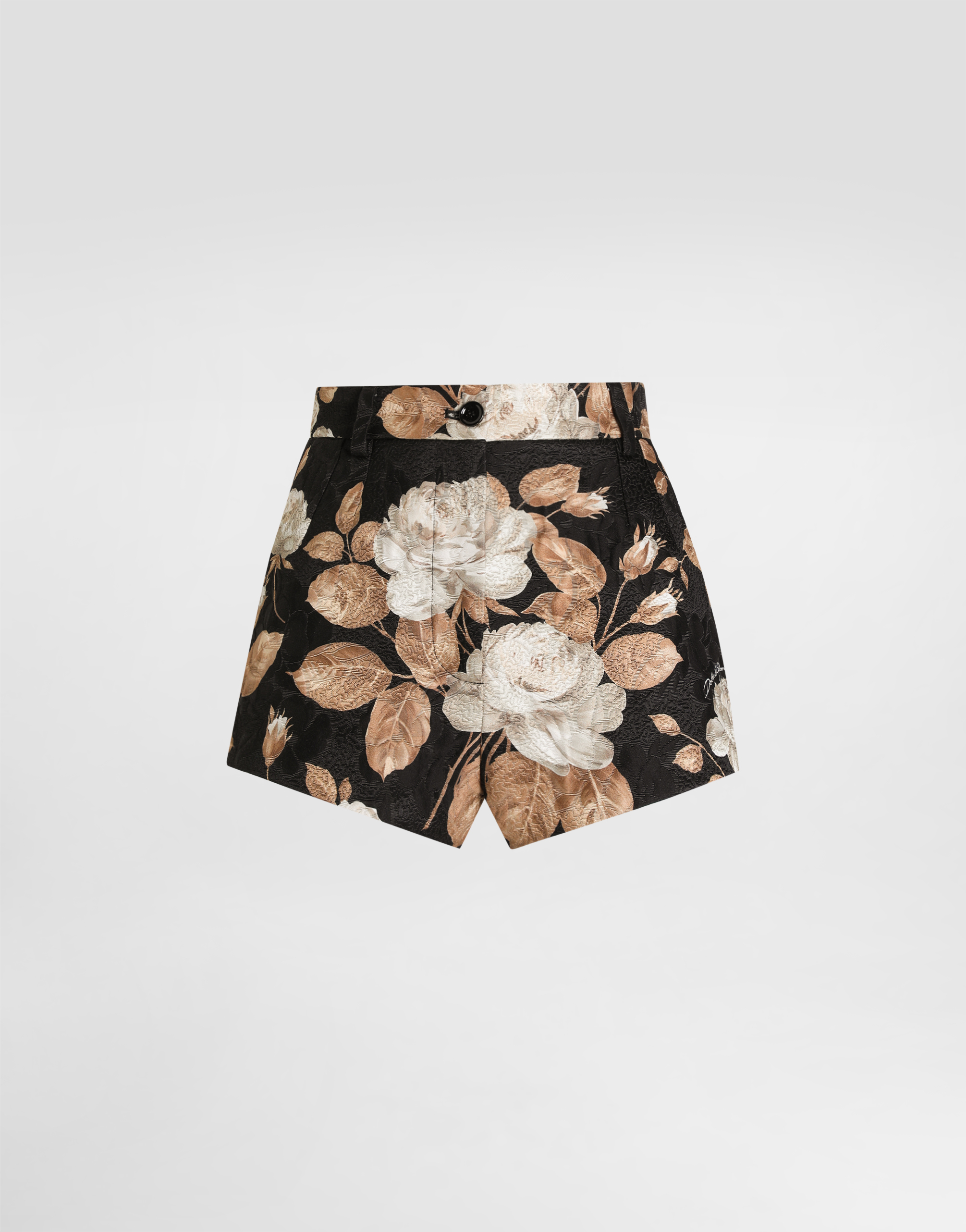 Dolce & Gabbana Vintage Rose-print Brocade Shorts In Animal Print