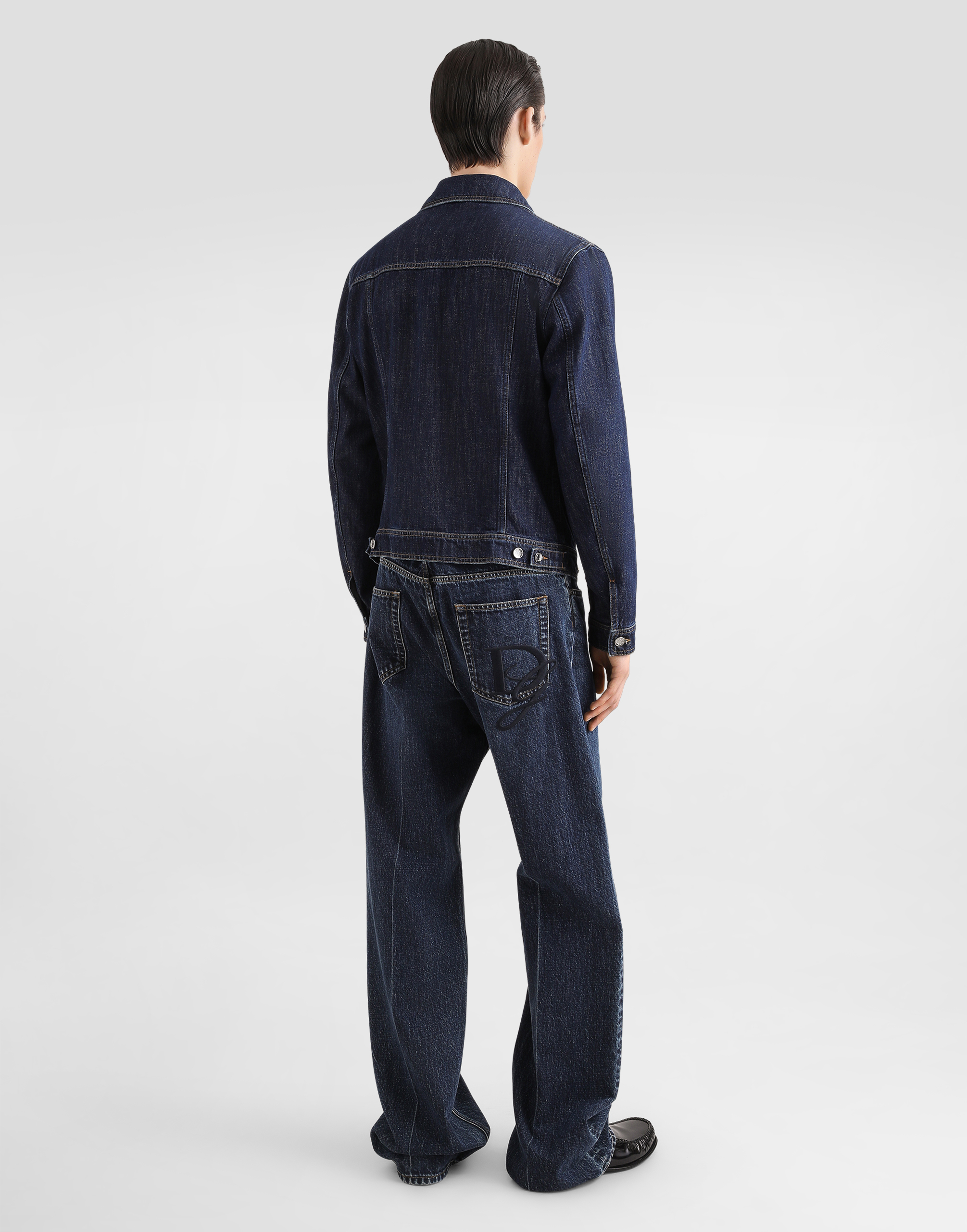 Dolce & Gabbana Baggy Denim Jeans In Multicolor
