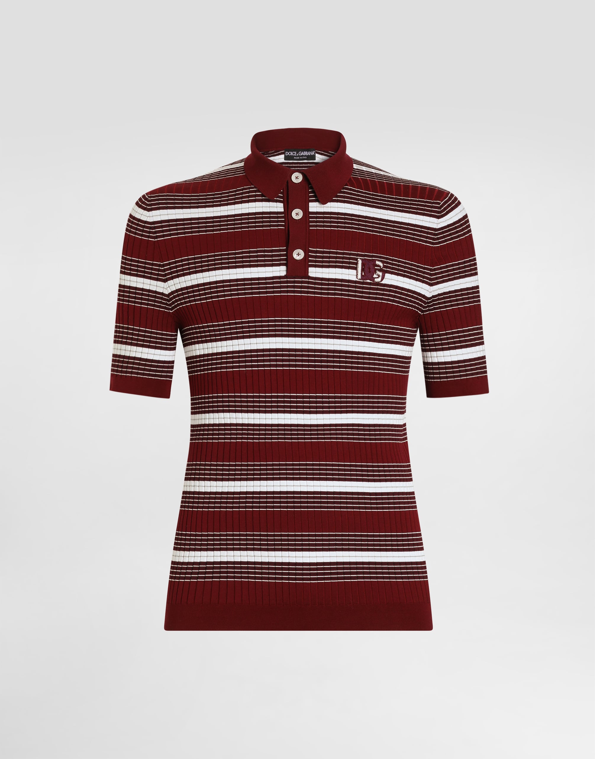 Polo shirt in striped knit in Multicolor for Men | Dolce&Gabbana® US