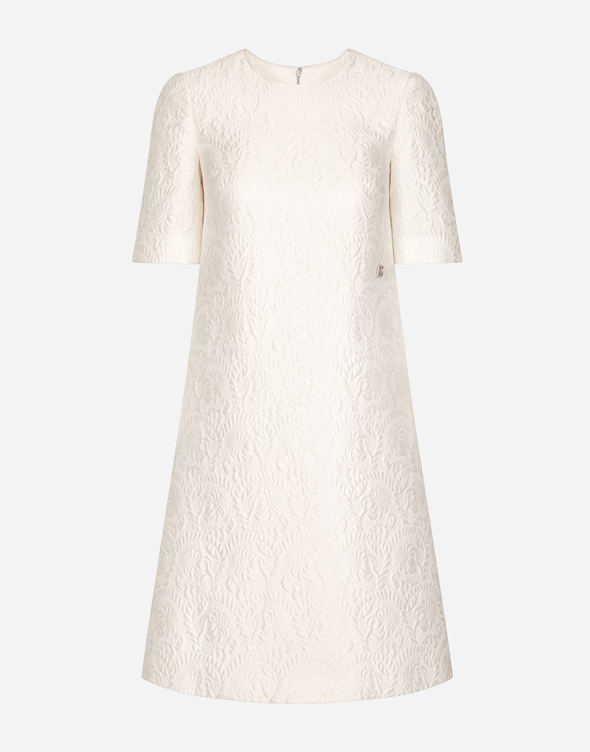 Dolce & Gabbana Floral Jacquard Midi Dress In White