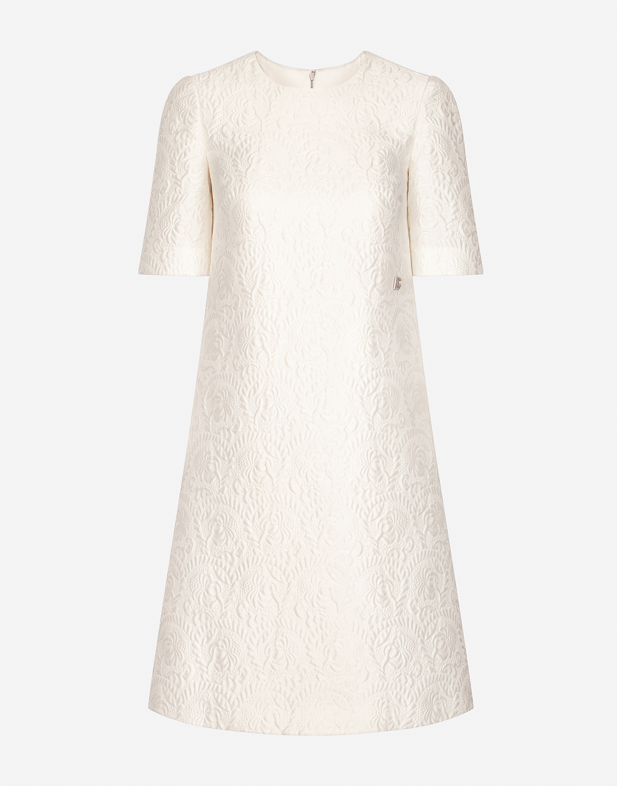 Dolce & Gabbana Floral Jacquard Midi Dress - Woman Dresses White