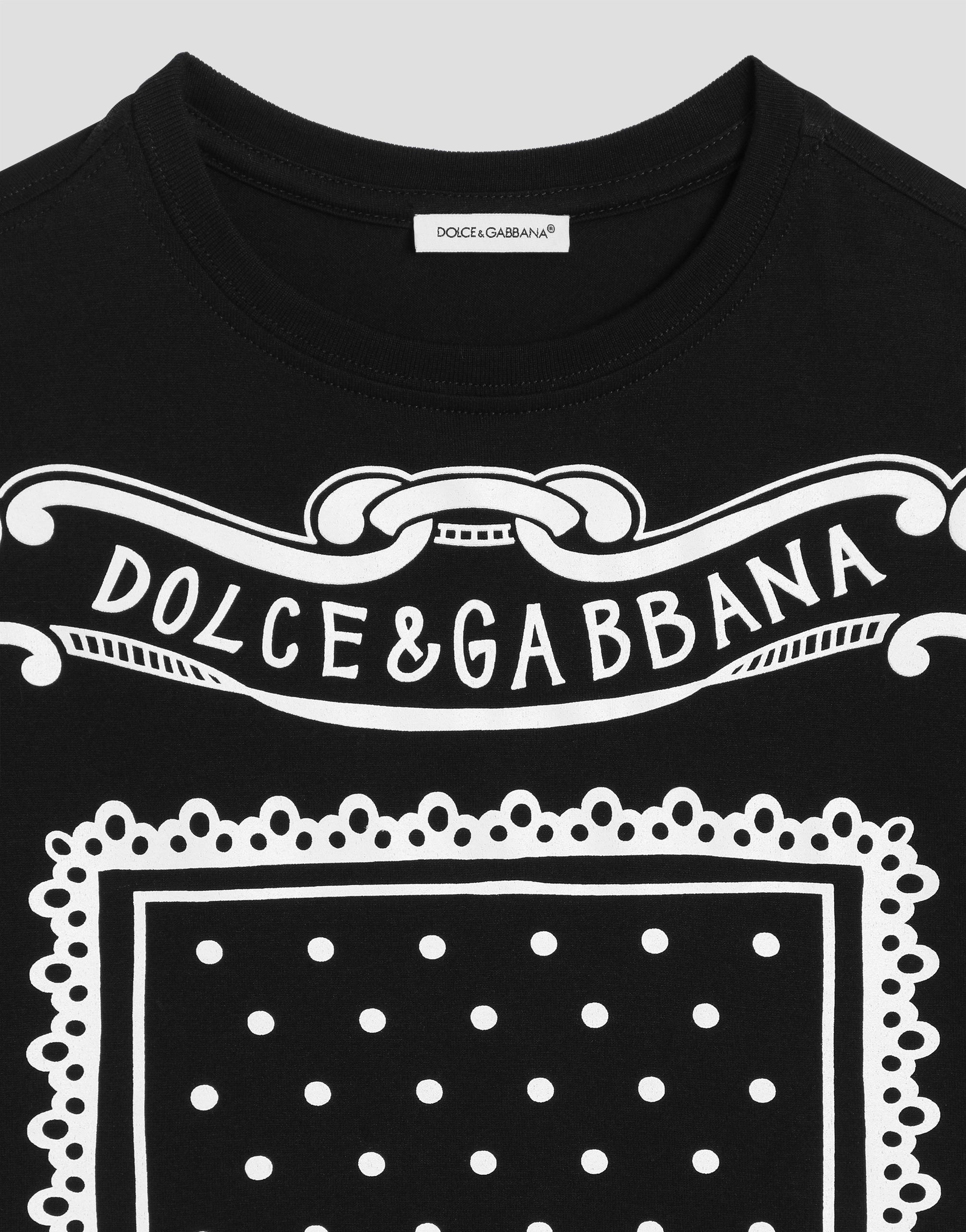 Shop Dolce & Gabbana Bandanna-print Jersey T-shirt In Black