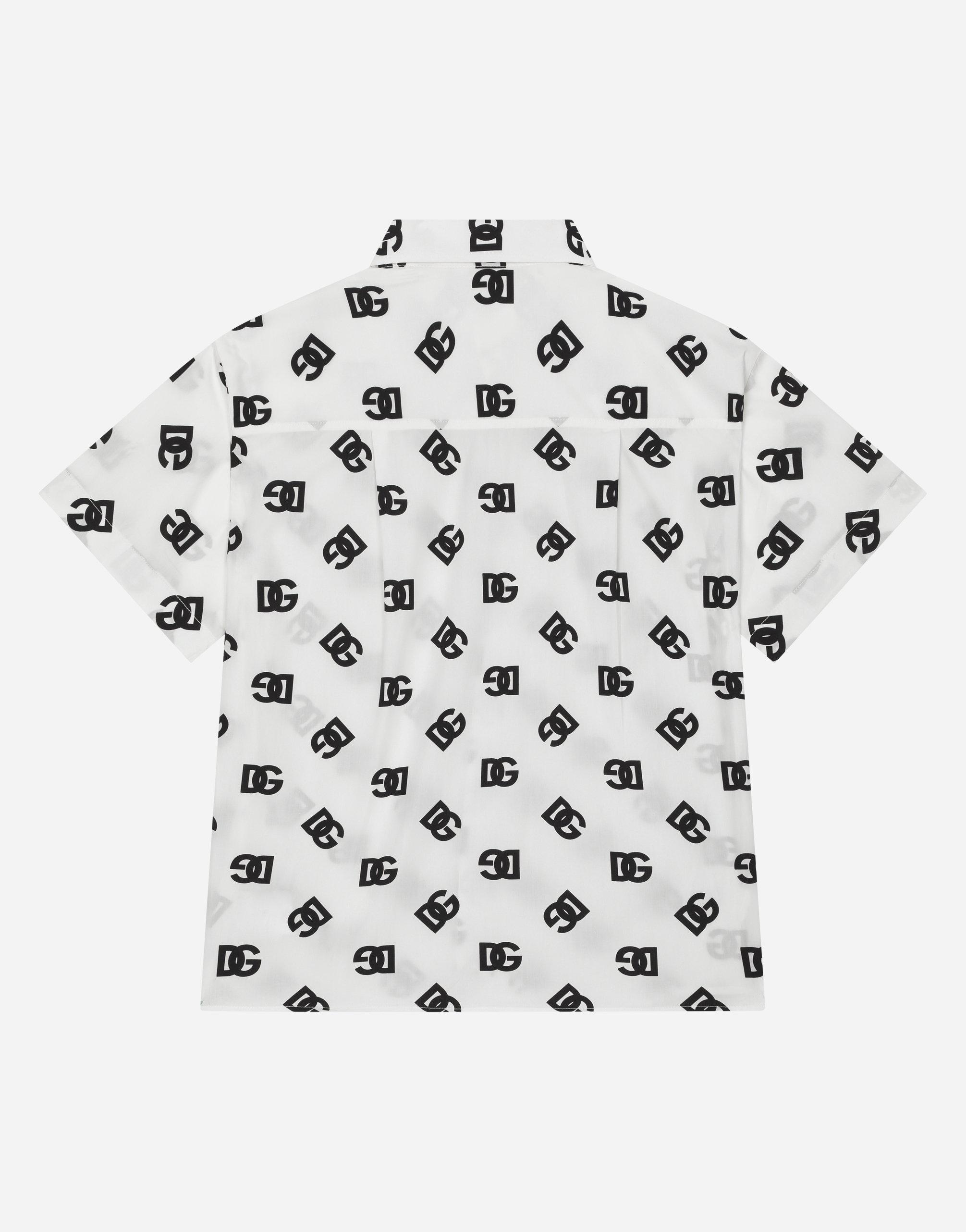 Dolce & Gabbana Poplin Shirt With Dg Logo Print In Multicolor
