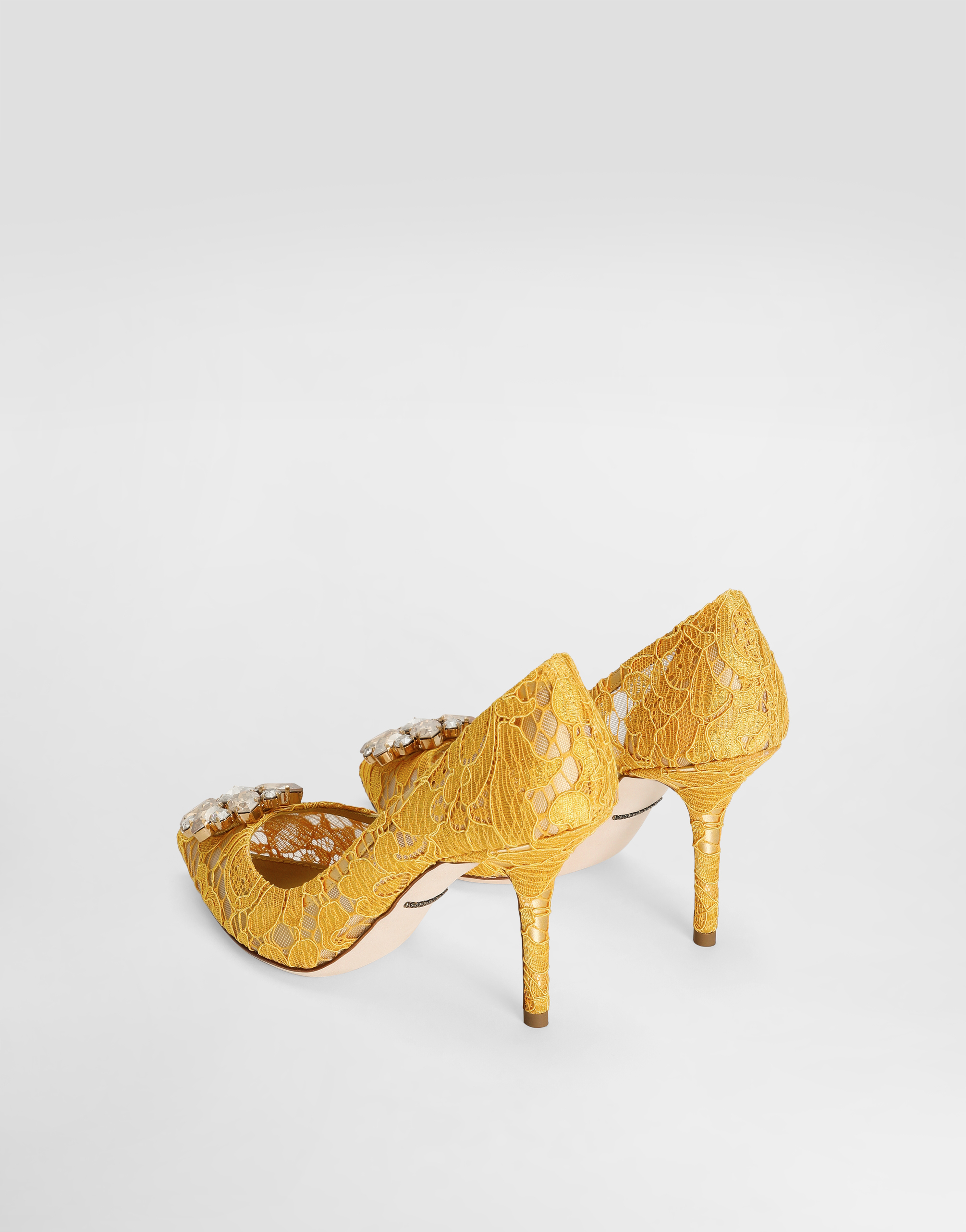  Dolce & Gabbana Lace Rainbow Pumps With Brooch Detailing - Mujer Zapatos De Salón Y Destalonados Amarillo Encaje 38 