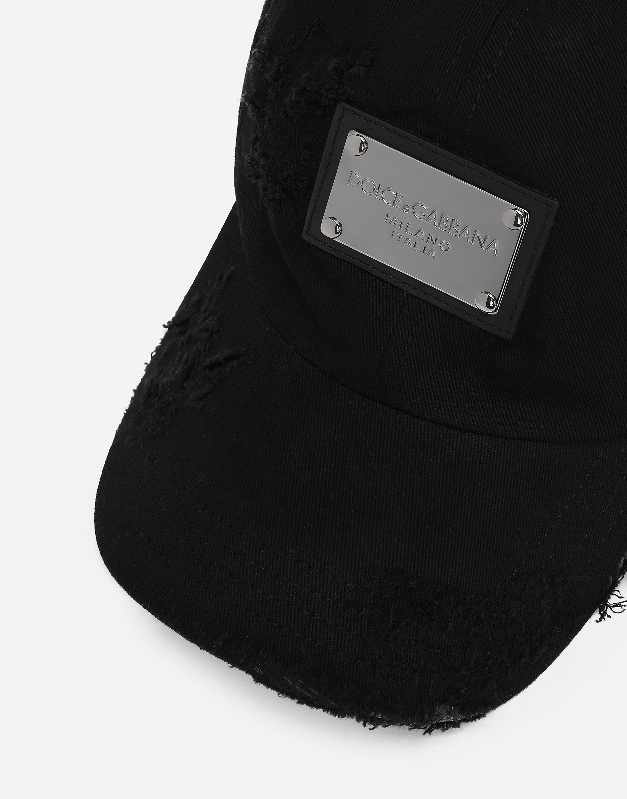 Dolce & Gabbana Cotton Twill Baseball Cap In Black
