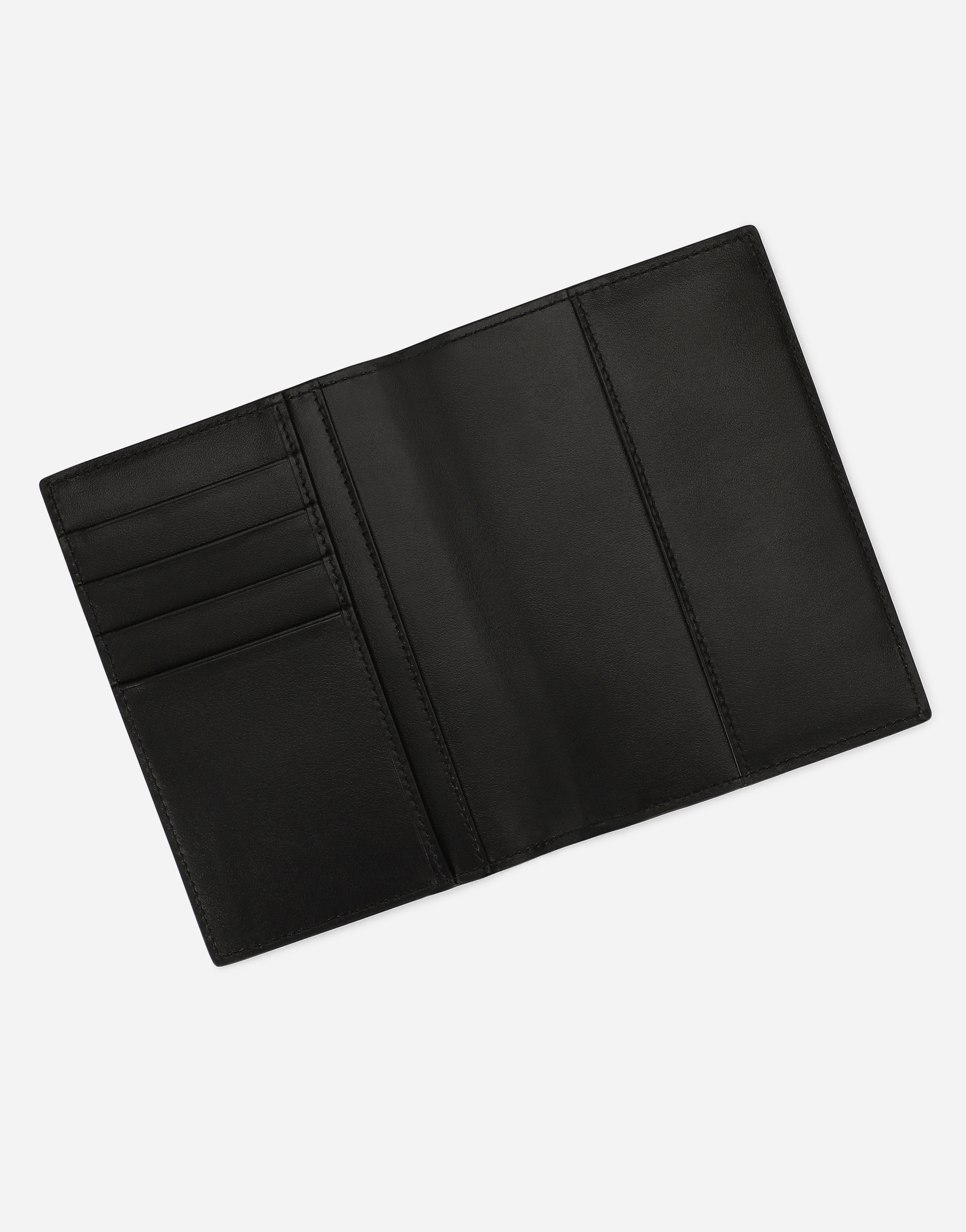 Dolce & Gabbana Polished Calfskin Passport Holder With Leopard Print In Animal Print