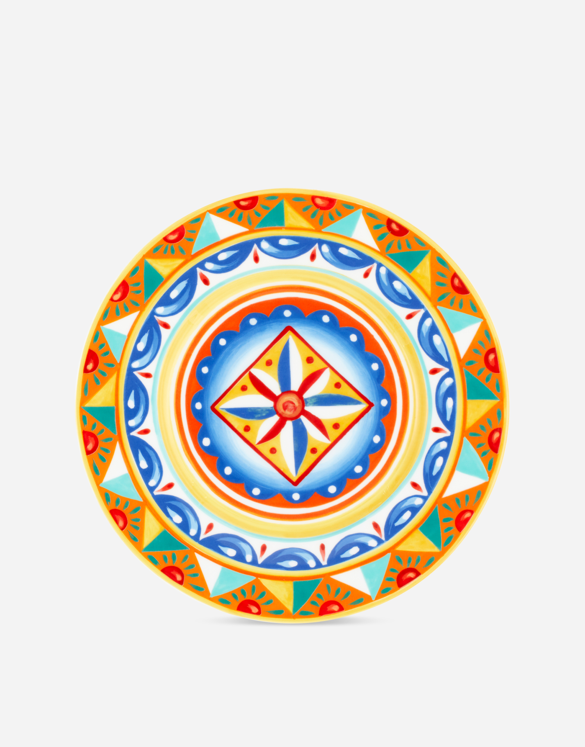 Shop Dolce & Gabbana Set 2 Dinner Plates In Fine Porcelain In Multicolor