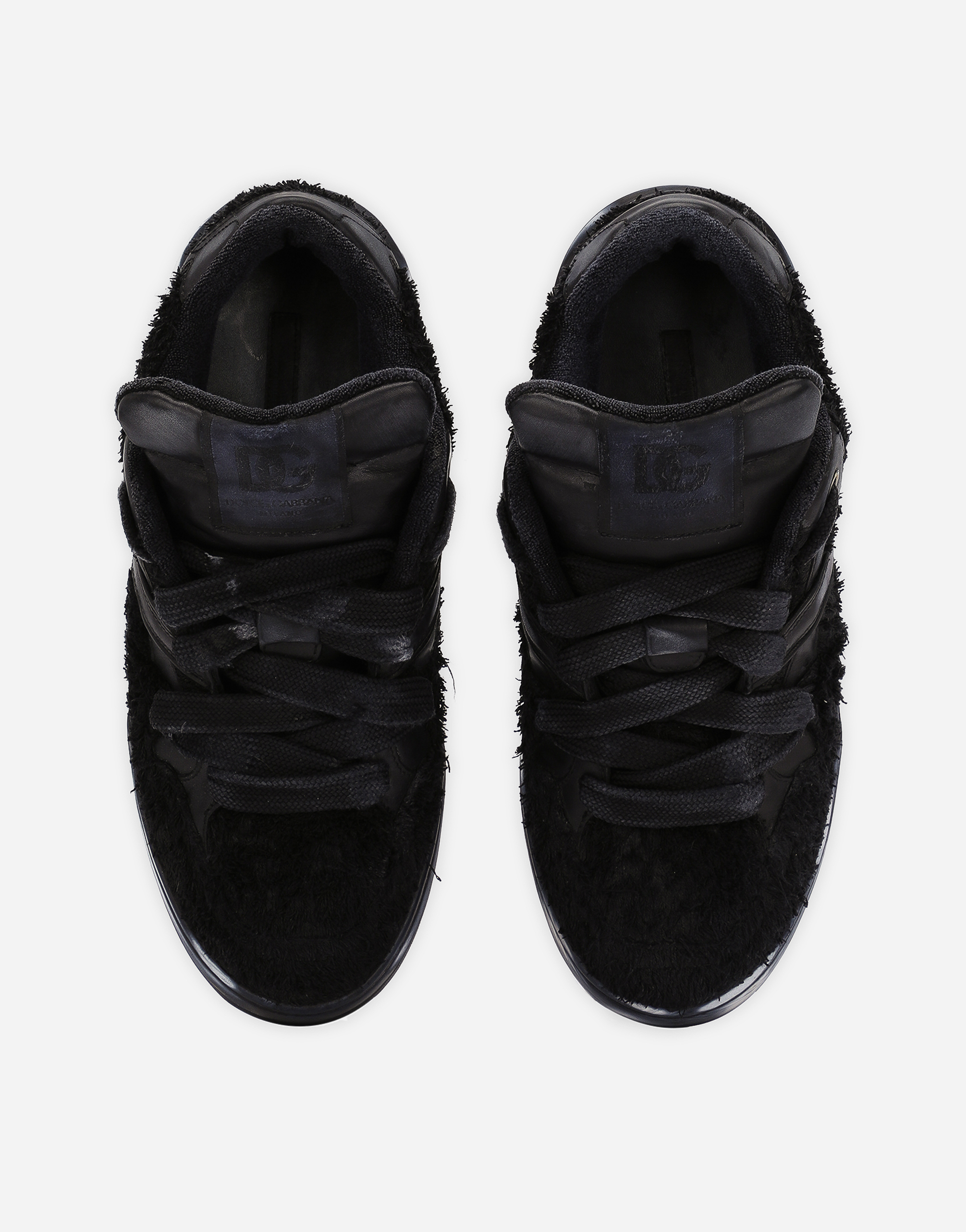 Shop Dolce & Gabbana Terrycloth New Roma Sneakers In Black