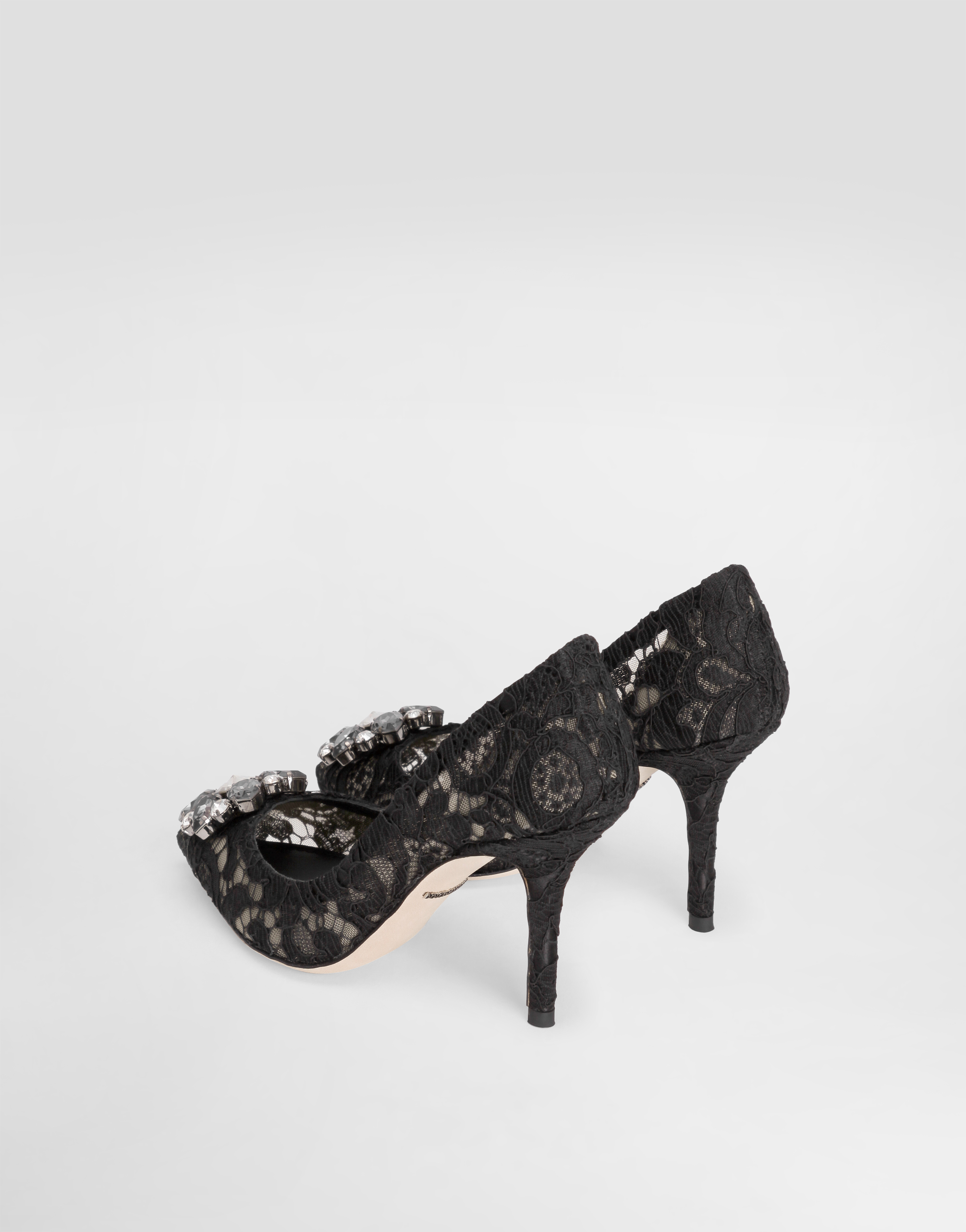  Dolce & Gabbana Lace Rainbow Pumps With Brooch Detailing - Femme Escarpins Et Slingbacks Noir Dentelle 38 